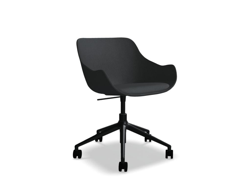 Baltic Classic BL4P22 - Stuhl mit Höhenverstellung in Anthrazit präsentiert im Onlineshop von KAQTU Design AG. Dreh-Schalenstuhl mit Rollen ist von Mdd