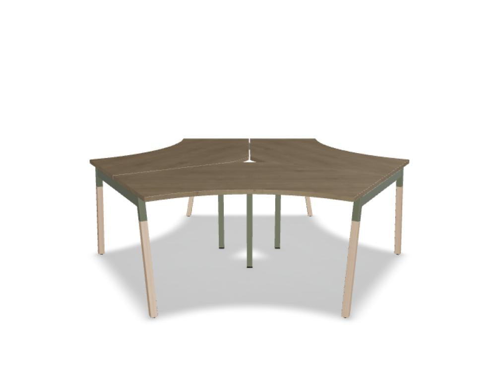 Ogi W BOW57 - 3 Personen Team-Schreibtisch in Honigeiche präsentiert im Onlineshop von KAQTU Design AG. Schreibtisch ist von Mdd