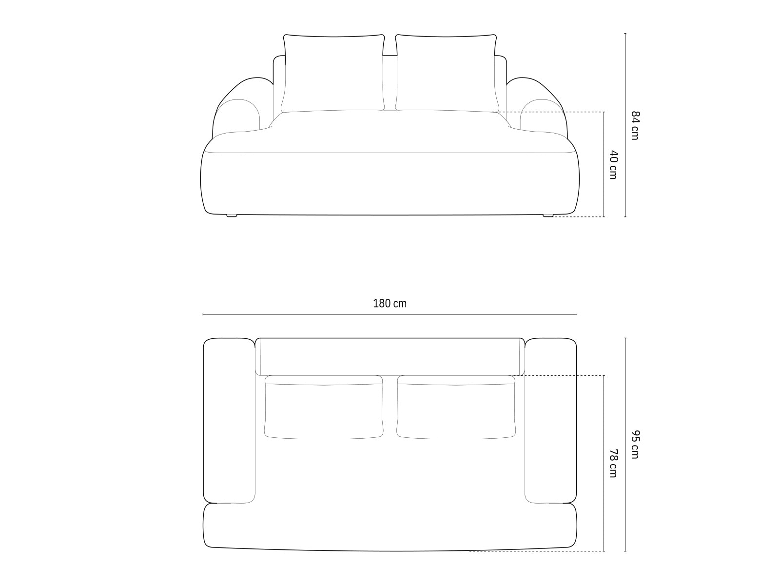 Modernes 2-Sitzer Sofa Calma in ansprechendem Petrol, perfekt für stilvolle Wohnräume und gemütliche Abende.