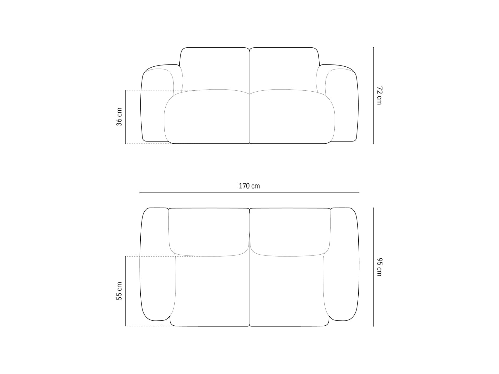 Elegantes 2-Sitzer Sofa Nolio in sanftem Rosé, ideal für stilvolle Wohnräume, entworfen von Cosmopolitan Design.