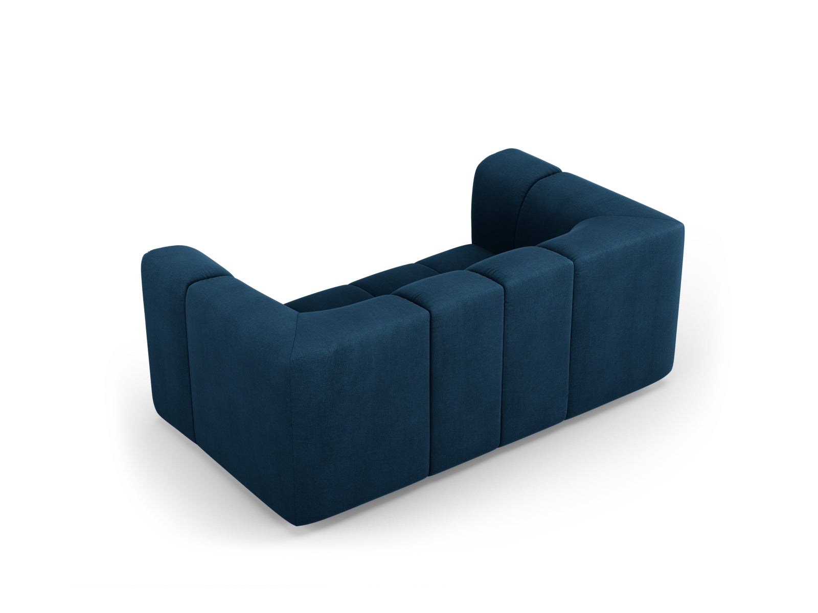 Modernes 2-Sitzer Sofa Moritz in Royalblau, perfekt für stilvolle Wohnräume, bietet Komfort und Eleganz für Ihr Zuhause.