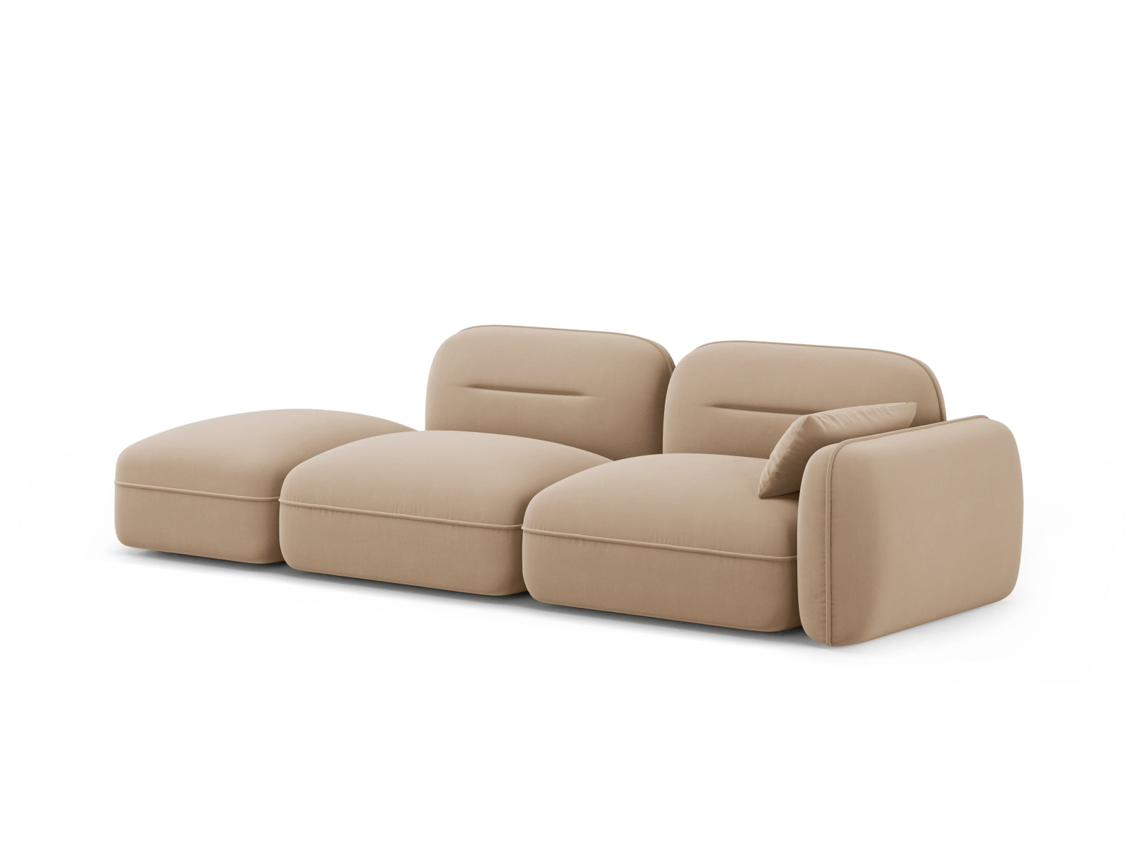 Modulares 3-Sitzer Sofa Sydney Velour in Sand-Casino, perfekt für moderne Wohnkonzepte, von Cosmopolitan Design.