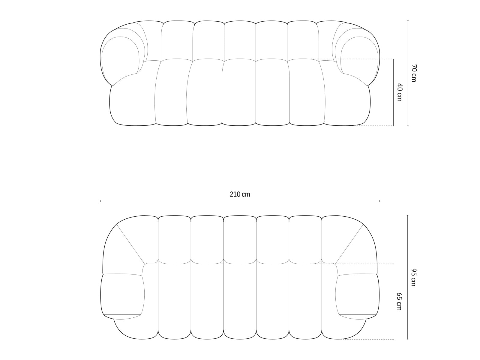 Elegantes 3-Sitzer Sofa Koge aus Velours in ansprechendem Grün, 95 cm breit, ideal für stilvolle Wohnräume und entspannte Stunden.