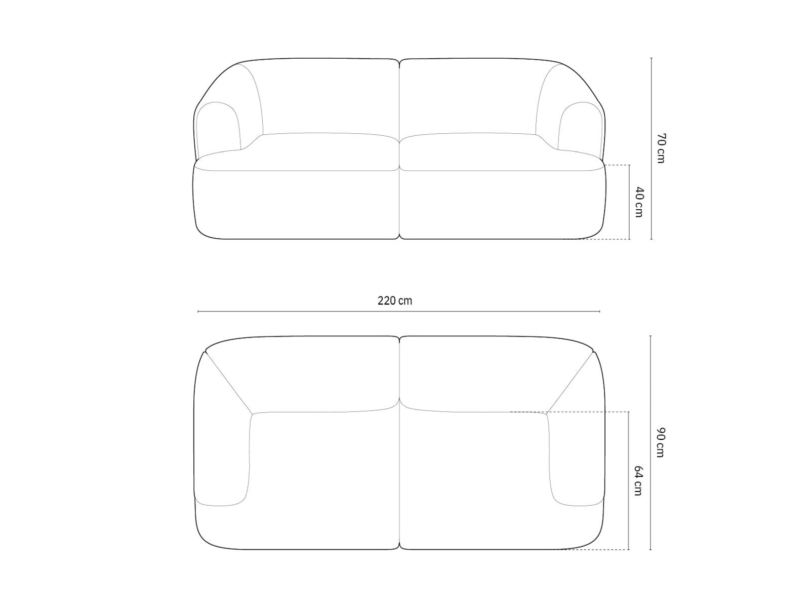 Modernes 3-Sitzer Sofa Campi in sanftem Ivory-Lincoln D, perfekt für gemütliche und stilvolle Wohnambiente.
