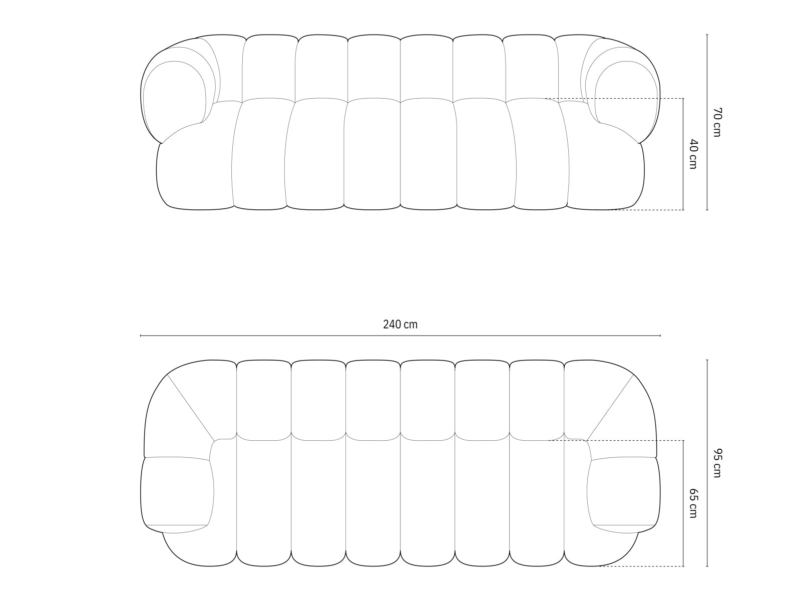 Elegantes Koge Sofa für 4 Personen in stilvollem Dunkelbeige, ideal für gemütliche Abende und modernes Wohndesign.