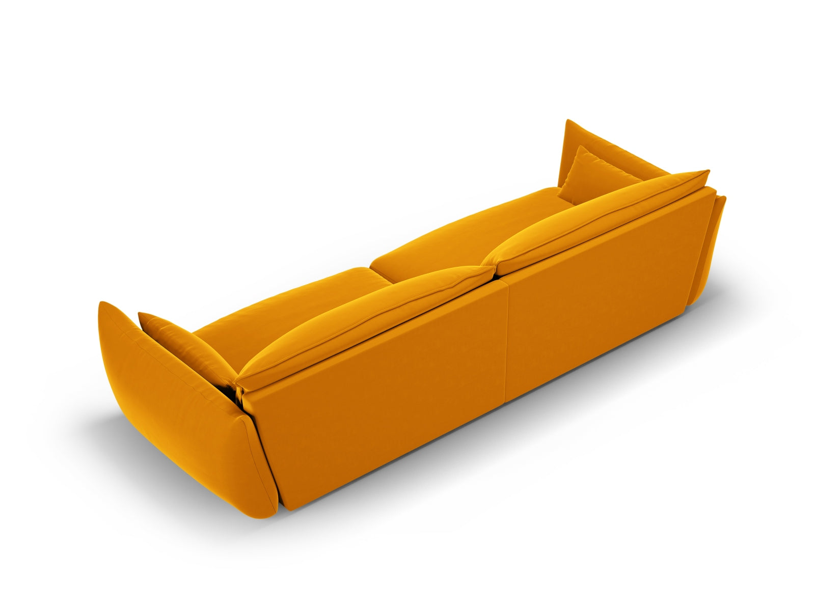 Stylisches 4-Sitzer Sofa Matera in strahlendem Gelb, ideal für gemütliche Wohnräume, entworfen von Cosmopolitan Design.