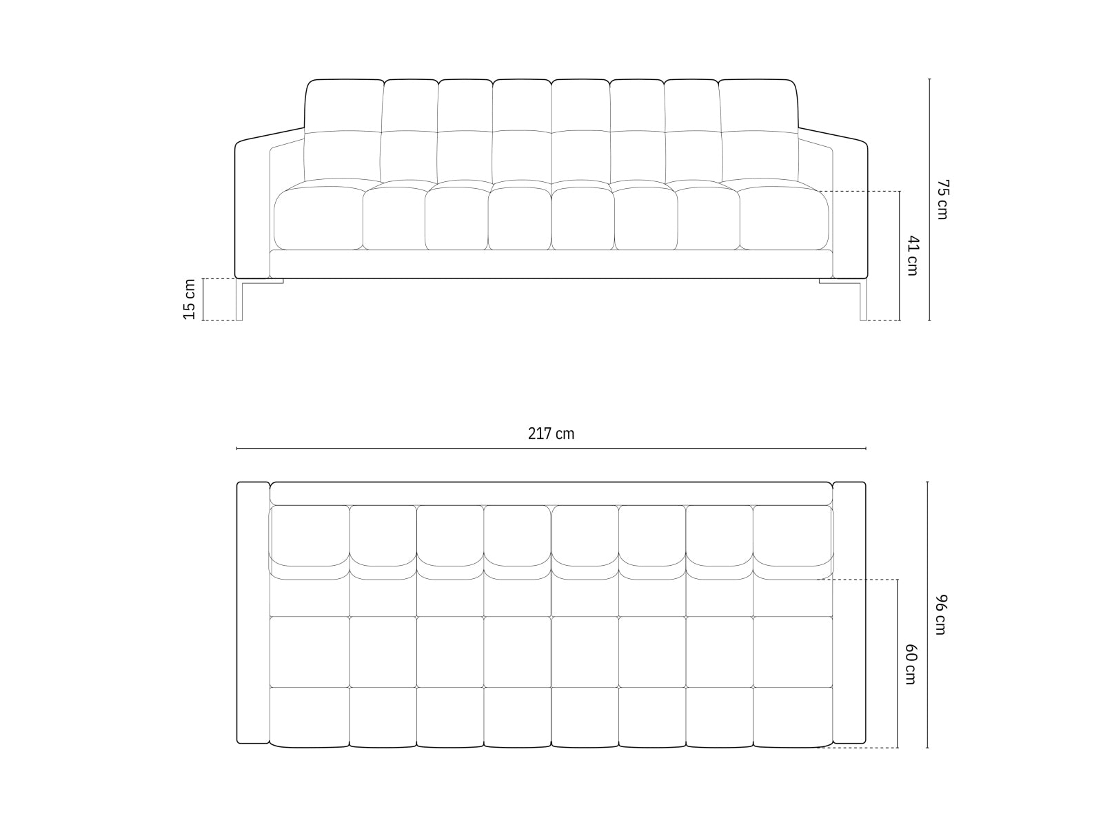 Modernes 4-Sitzer Sofa Bali in zartem Light Grey-Bluvel, perfekt für gemütliche und stilvolle Wohnambiente, erhältlich bei KAQTU.