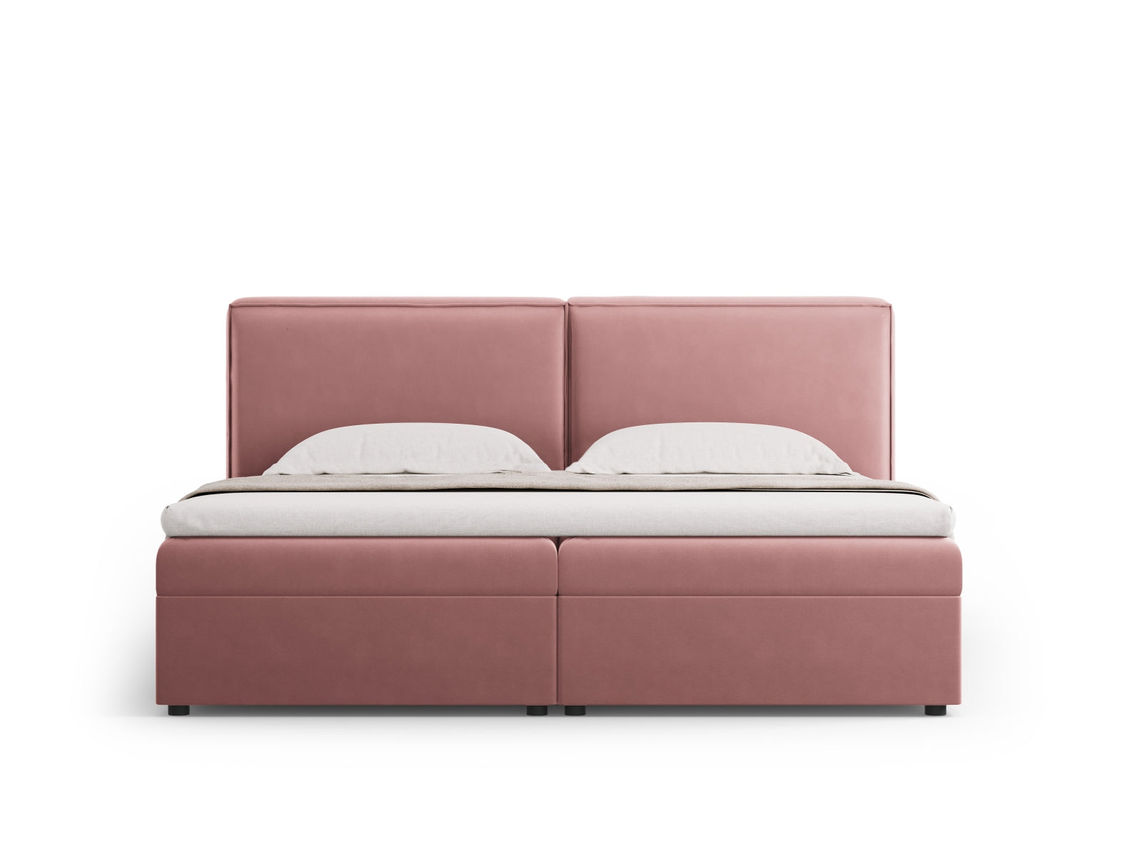 Elegantes Arendal Boxspringbett-Set in 140 cm Breite, stilvolles Design in Pink-Casino, ideal für moderne Schlafzimmer.
