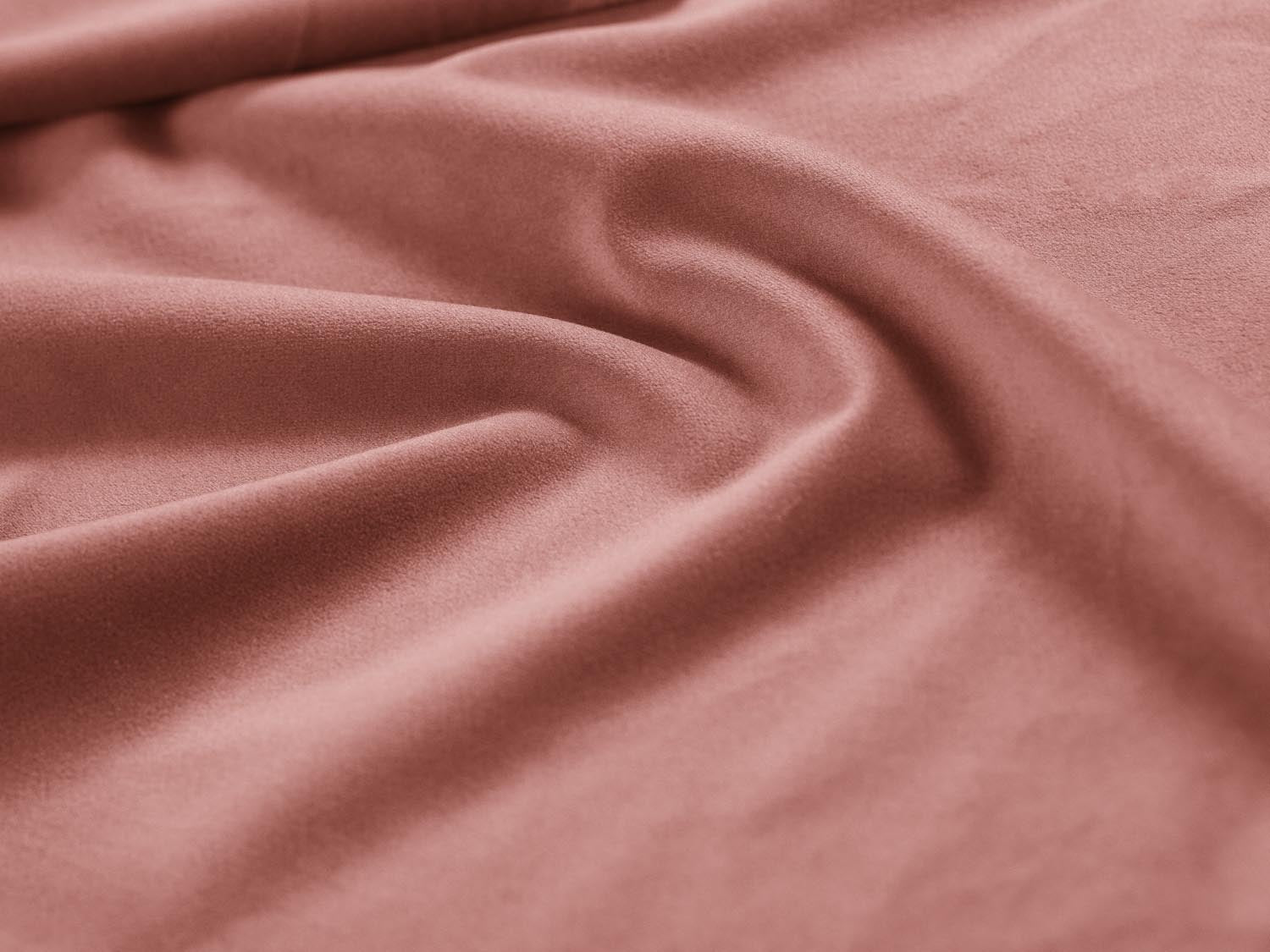 Stylisches Arendal Boxspringbett-Set in 140 cm, bietet eine harmonische Kombination aus Komfort und zeitgemäßem Design in lebhaftem Pink.