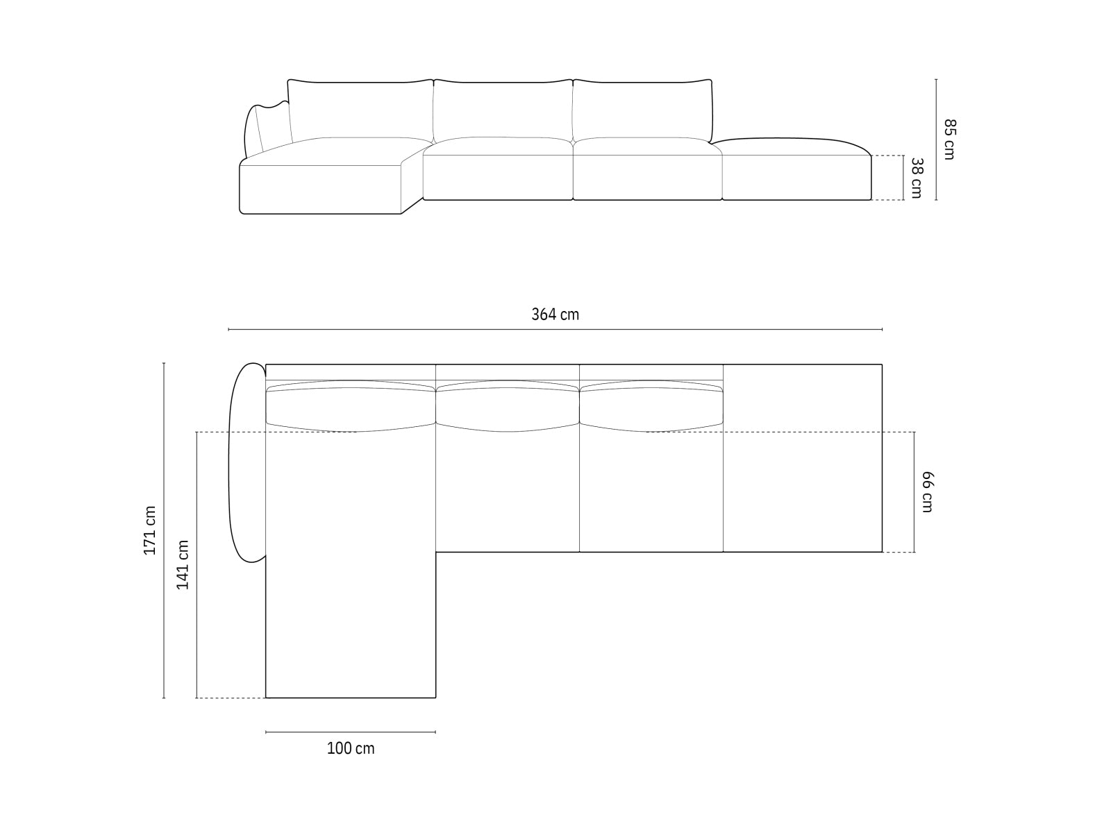 Elegantes 5-Sitzer Ecksofa links Matera von Cosmopolitan Design, ideal für gemütliche Abende und stilvolle Wohnräume.