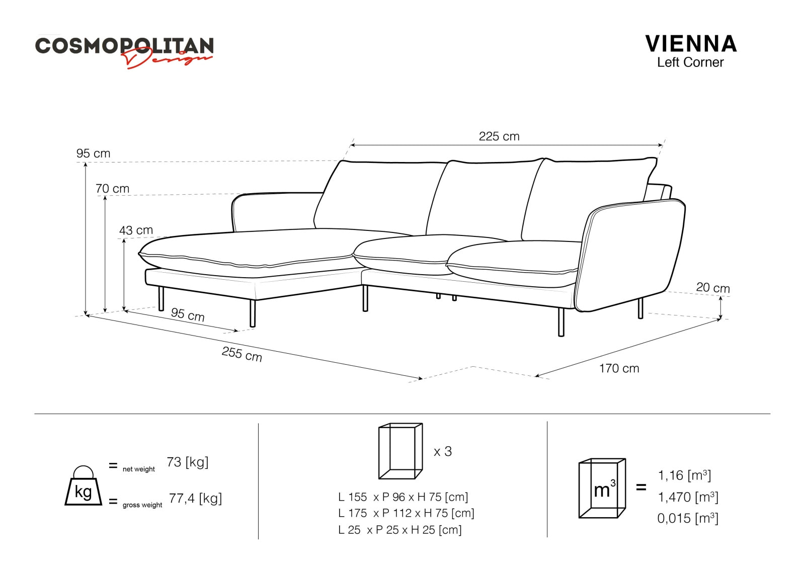 Elegantes 5-Sitzer Ecksofa links in sanftem Hellblau aus Velours, ideal für stilvolle und gemütliche Wohnräume.