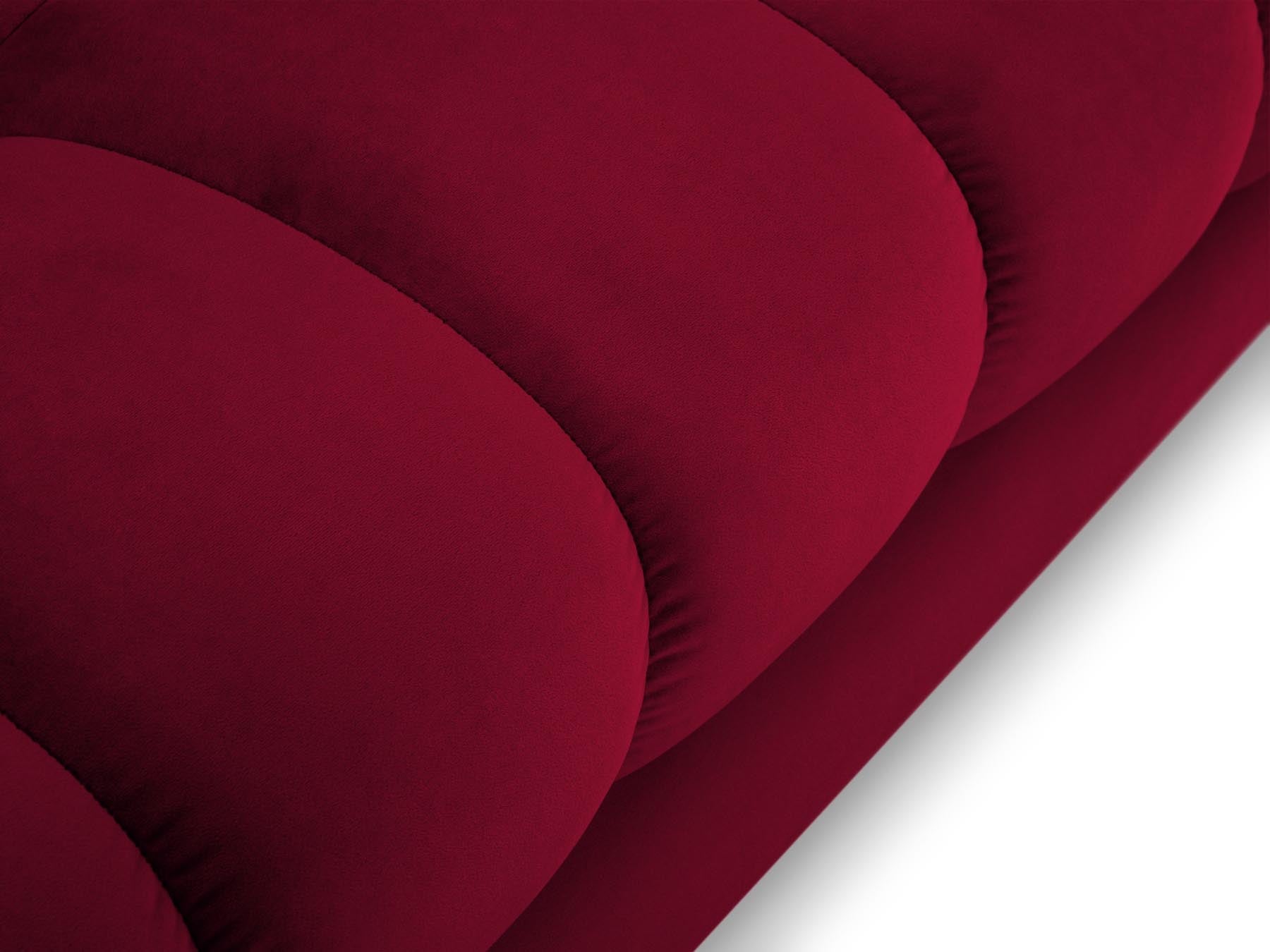 Modernes 5-Sitzer Ecksofa links Bali in edlem Red-Bluvel, perfekt für gemütliche und stilvolle Wohnambiente von Cosmopolitan Design.