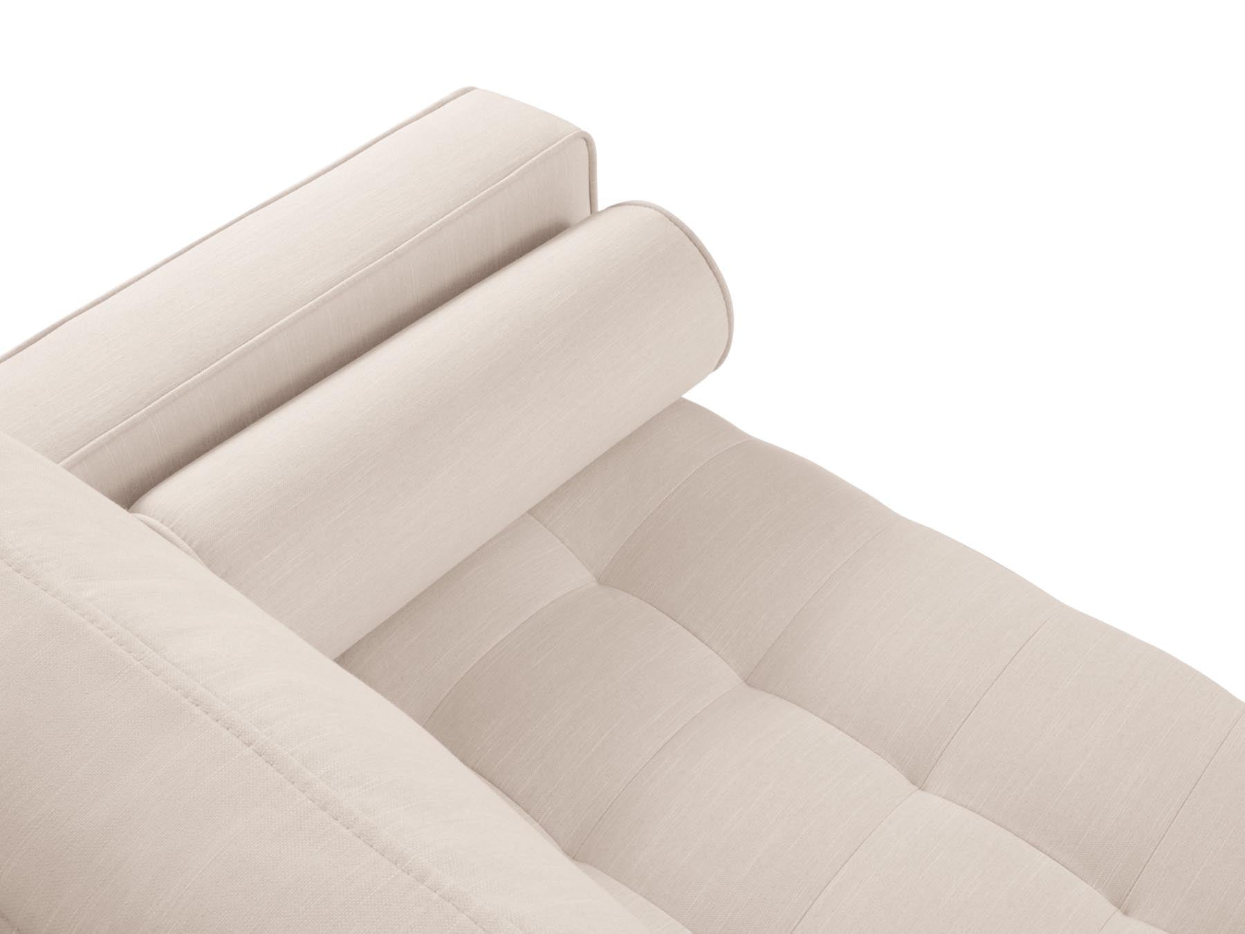 Modernes 4-Sitzer Ecksofa links Aspen in neutralem Beige, perfekt für gemütliche Zusammenkünfte und stilvolle Einrichtungsideen.