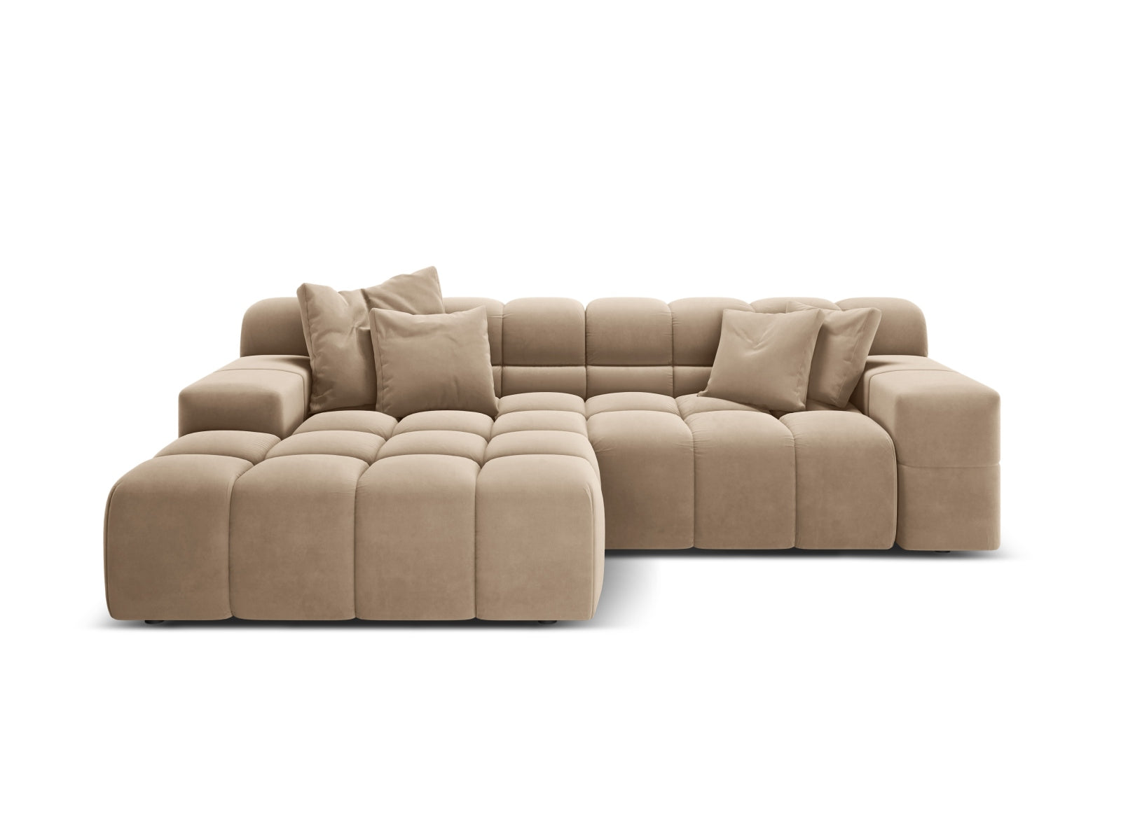 2-Sitzer Ecksofa links Hawaii in Cappuccino-Magic Velvet präsentiert im Onlineshop von KAQTU Design AG. Ecksofa links ist von Cosmopolitan Design