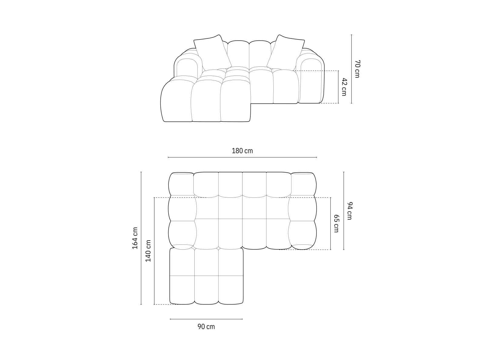 Modernes 2-Sitzer Ecksofa Treno in edlem Cappuccino-Bluvel, perfekt für stilvolle Wohnzimmer und gemütliche Ecken.