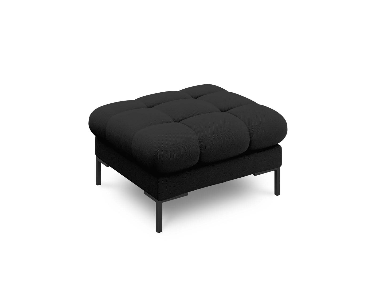 Stylischer 1-Sitzer Pouf Bali in zeitgemäßem Schwarz und Neve, perfekt für gemütliche Ecken und modernes Wohndesign.