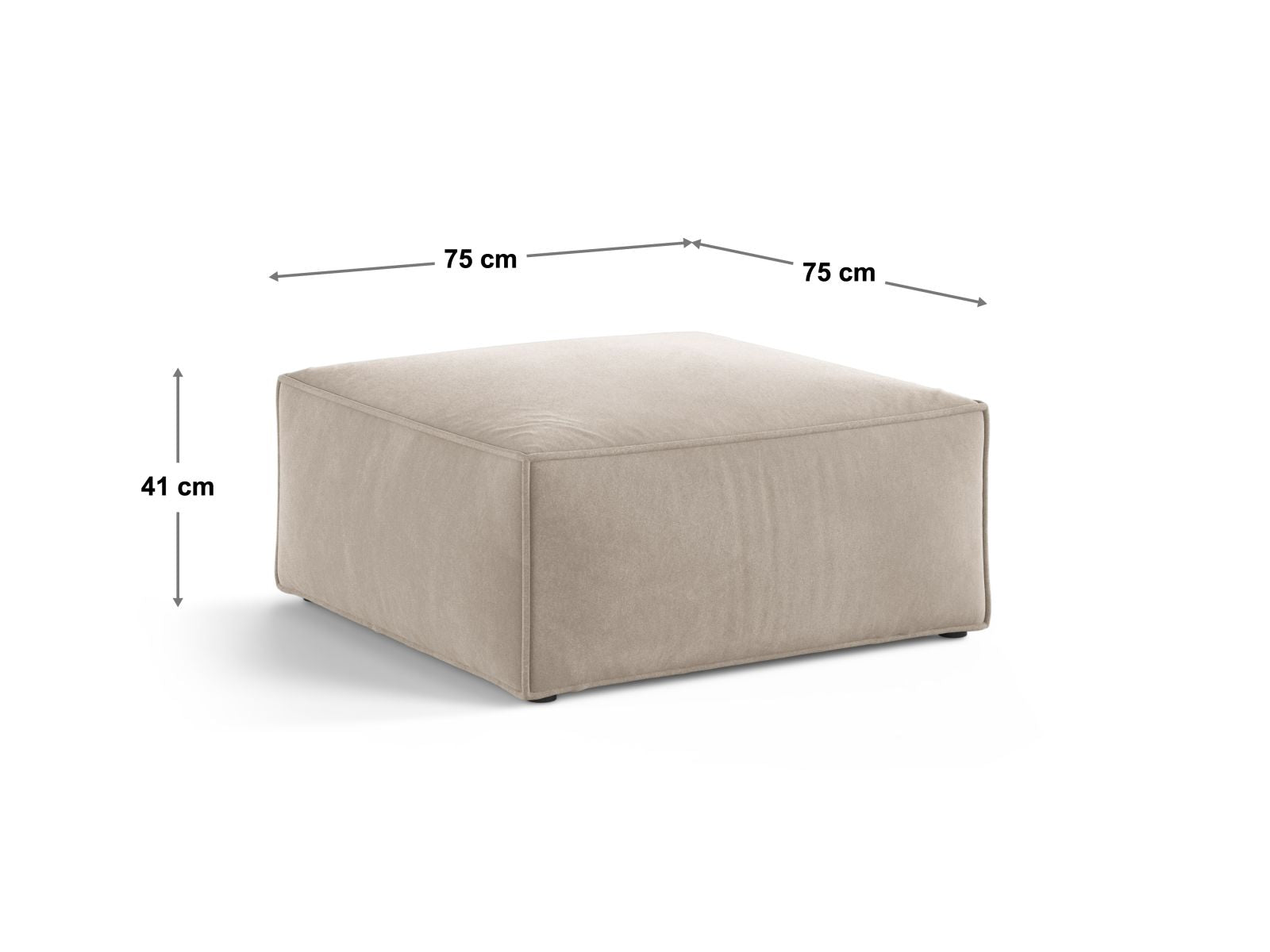 Stylischer 1-Sitzer Pouf Aveiro in edlem Schwarz, perfekt für zeitgemäße Inneneinrichtungen und vielseitige Nutzung.