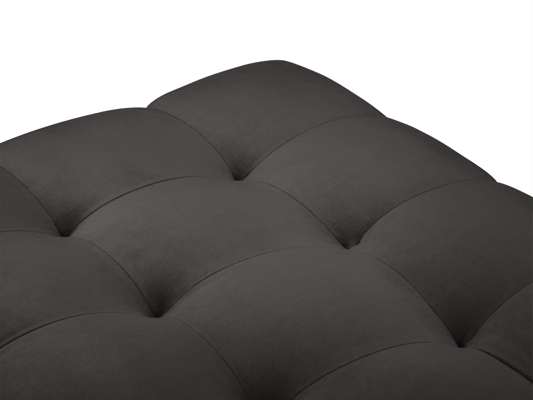Eleganter 1-Sitzer Pouf Bali in dunklem Grau, aus hochwertigem Bluvel, ideal für gemütliche Stunden und geschmackvolle Einrichtung.