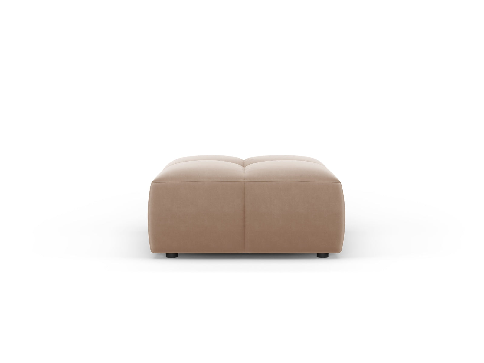 Bequemer 1-Sitzer Pouf Moritz in sanftem Beige, ideal für moderne Wohnräume und als zusätzlicher Sitzplatz oder Fußablage.