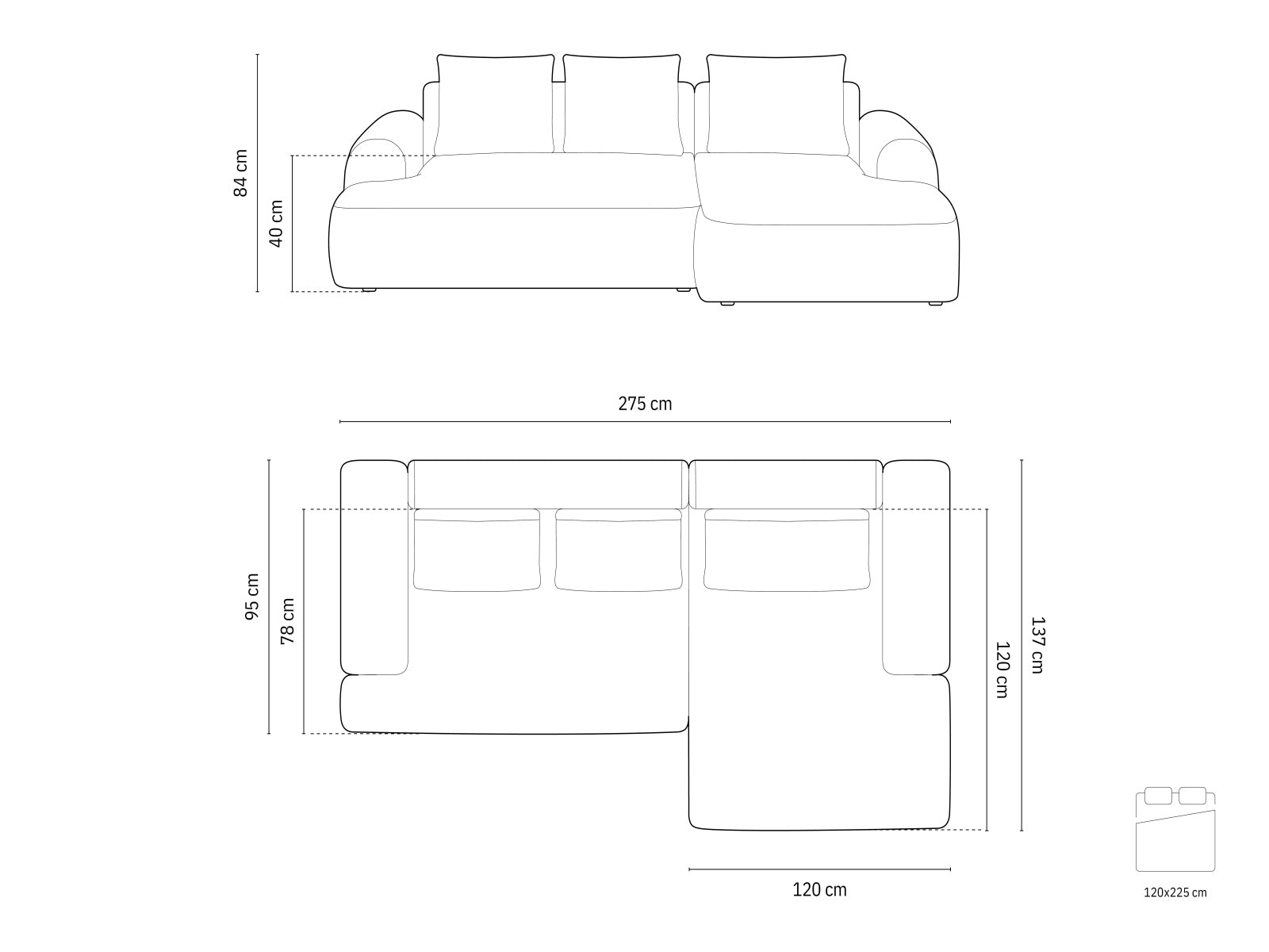 Modernes 3-Sitzer Ecksofa Calma in sanftem Beige, perfekt für stilvolle Wohnzimmer, bietet Schlaffunktion und cleveren Stauraum.
