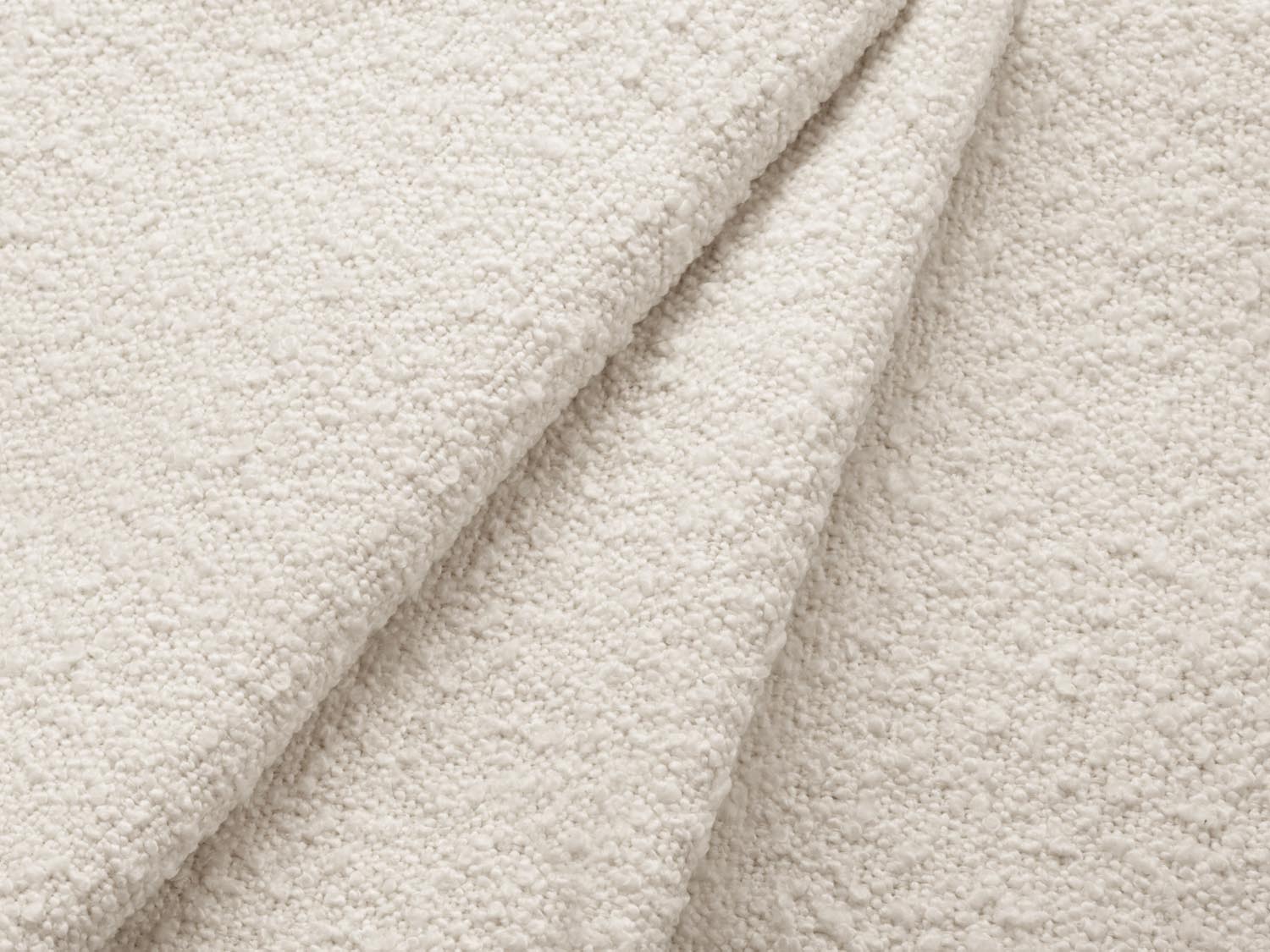 Elegantes Kyoto Boucle Ecksofa, rechts, 4-Sitzer mit Schlaffunktion und Stauraum, ideal für gemütliche Abende und Gästeübernachtungen.