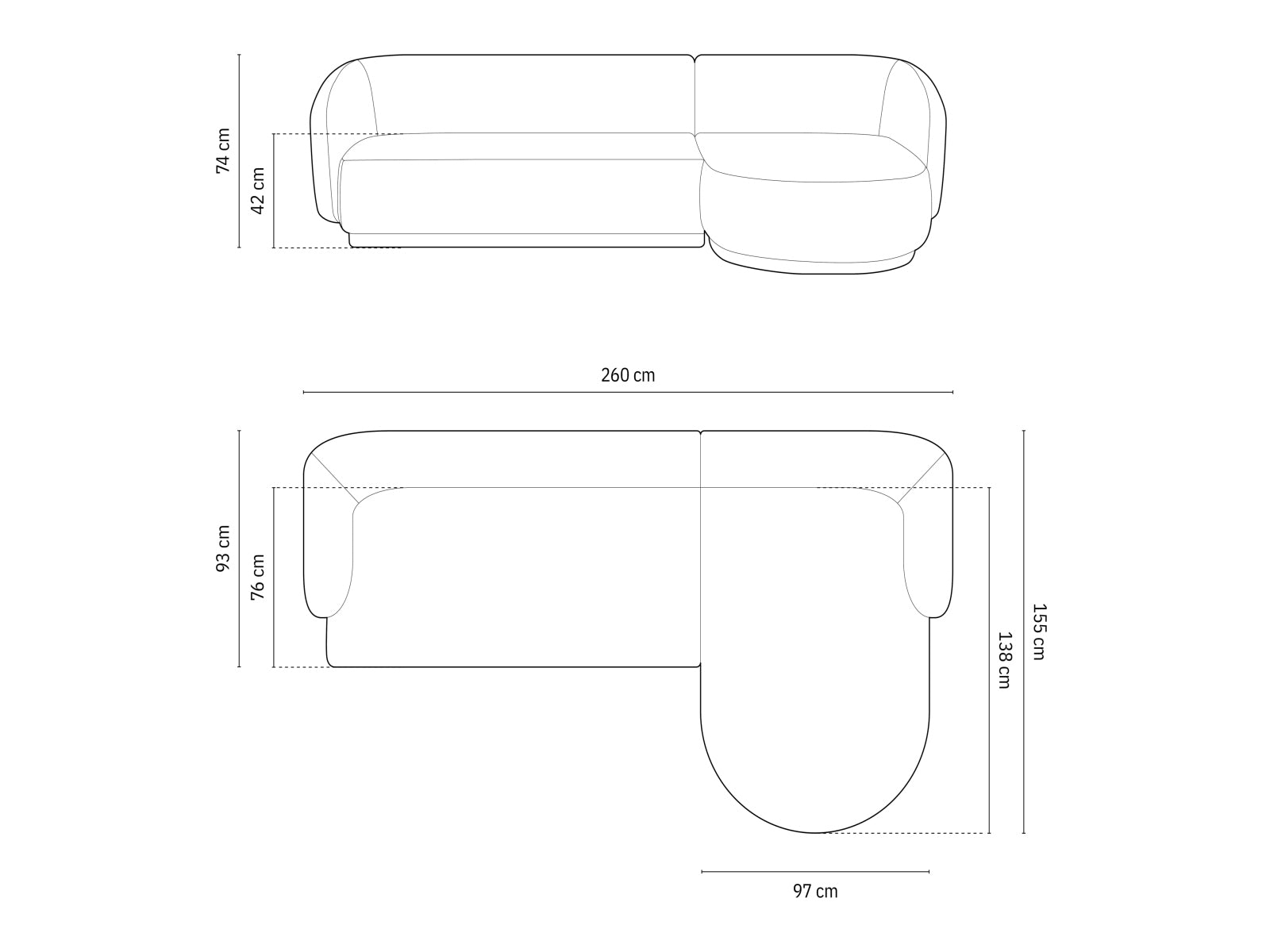 Modernes 4-Sitzer Ecksofa Gomera in ansprechendem Grünton, perfekt für stilvolle Wohnzimmer, angeboten von Cosmopolitan Design.