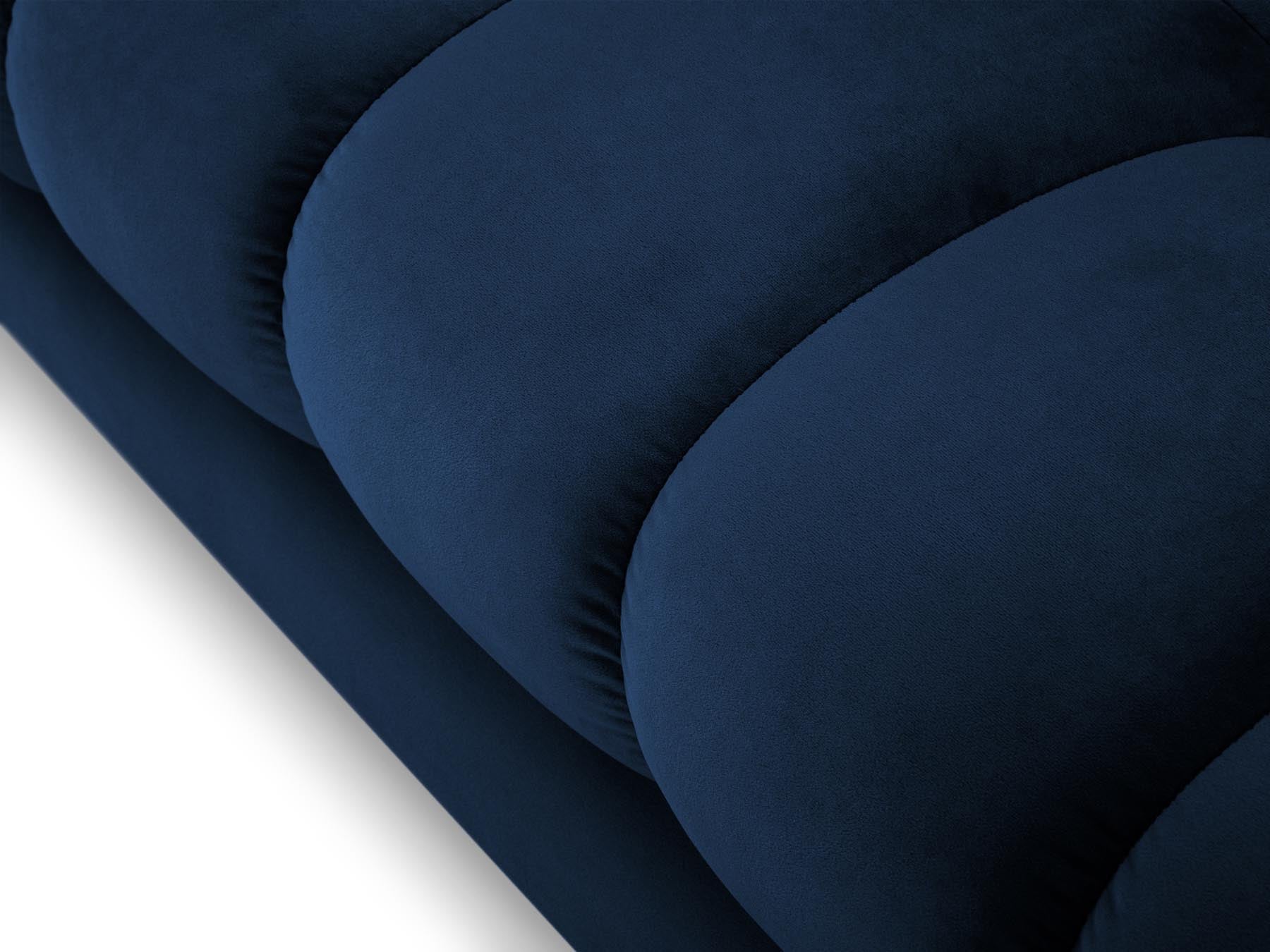 Elegantes 5-Sitzer Ecksofa rechts Bali in Royal Blue-Bluvel, ideal für gemütliche Zusammenkünfte und geschmackvolle Wohnräume.