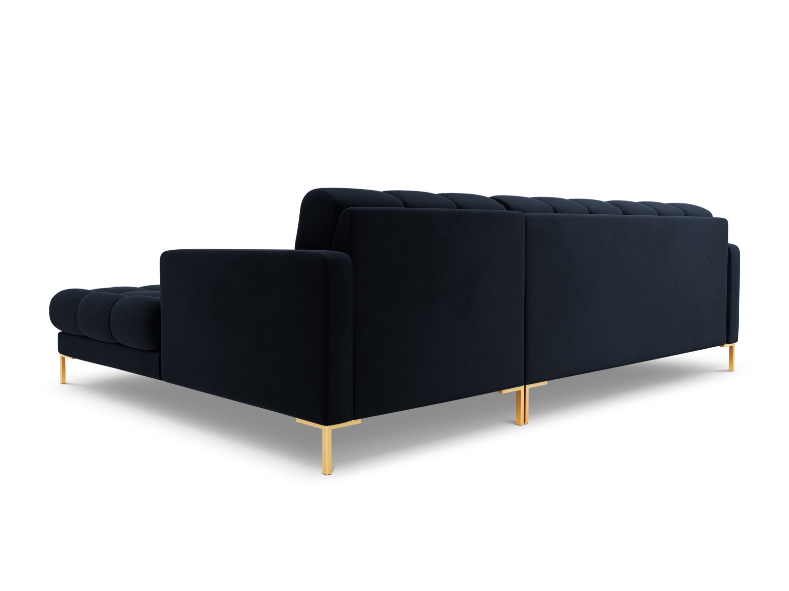 Modernes 5-Sitzer Ecksofa rechts Bali in edlem Blau, perfekt für entspannte Abende und geschmackvolle Wohnräume von Cosmopolitan Design.