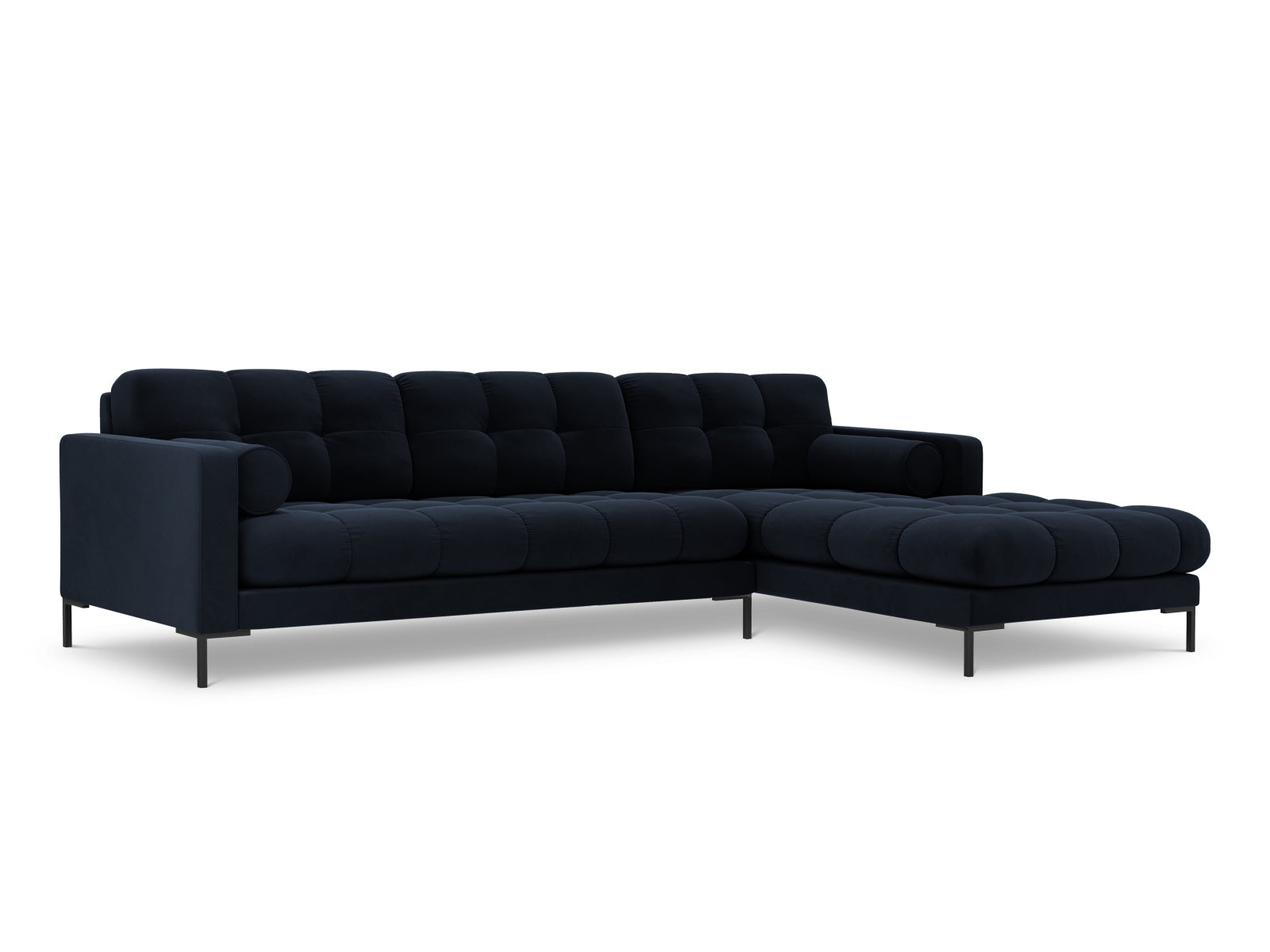 5-Sitzer Ecksofa rechts Bali in Dark Blue-Bluvel präsentiert im Onlineshop von KAQTU Design AG. Ecksofa rechts ist von Cosmopolitan Design