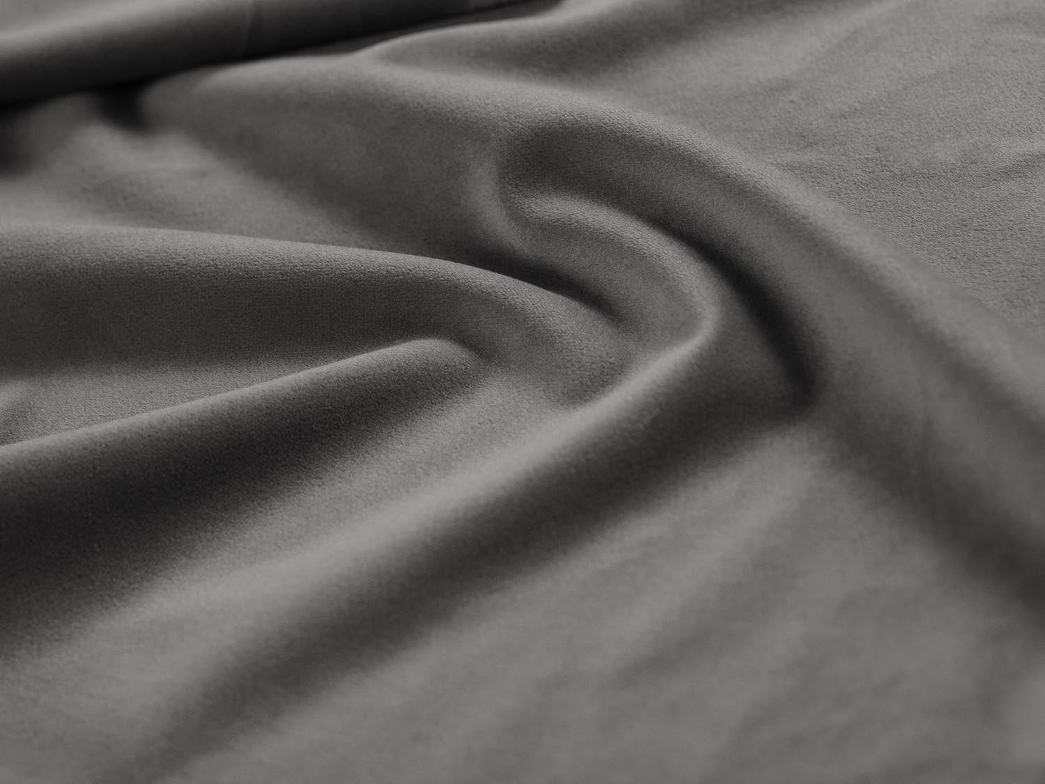 Modernes Ecksofa Vienna in Velours, 5-Sitzer, rechtsseitig, 170 cm, in elegantem Hellgrau und Schwarz-Bluvel, perfekt für stilvolle Wohnräume.