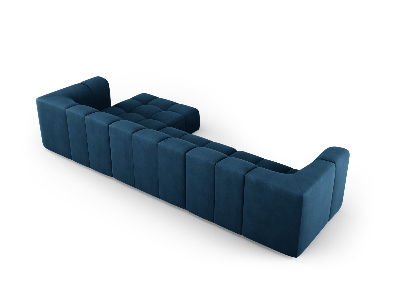Modernes 5-Sitzer Ecksofa Moritz in Royal Blue-Rebel, perfekt für gemütliche Abende und stilvolle Einrichtung. Hochwertige Verarbeitung.