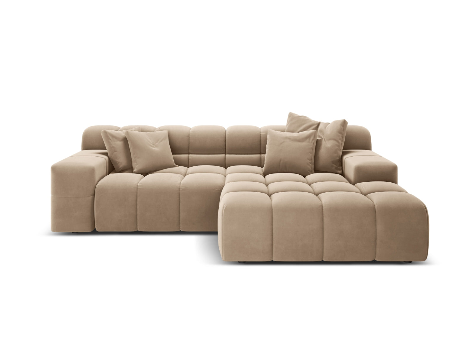 2-Sitzer Ecksofa rechts Hawaii in Cappuccino-Magic Velvet präsentiert im Onlineshop von KAQTU Design AG. Ecksofa rechts ist von Cosmopolitan Design