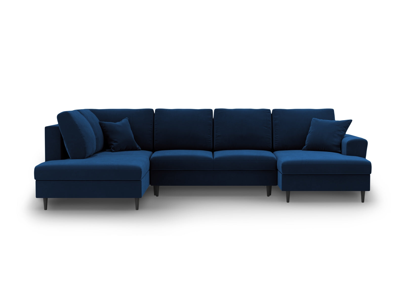 Kyoto Velour Panoramic Left Sofa mit Stauraum und Schlaffunktion 7 Sitzer 194cm in Royal Blue-Riviera präsentiert im Onlineshop von KAQTU Design AG. Bettsofa links ist von Cosmopolitan Design