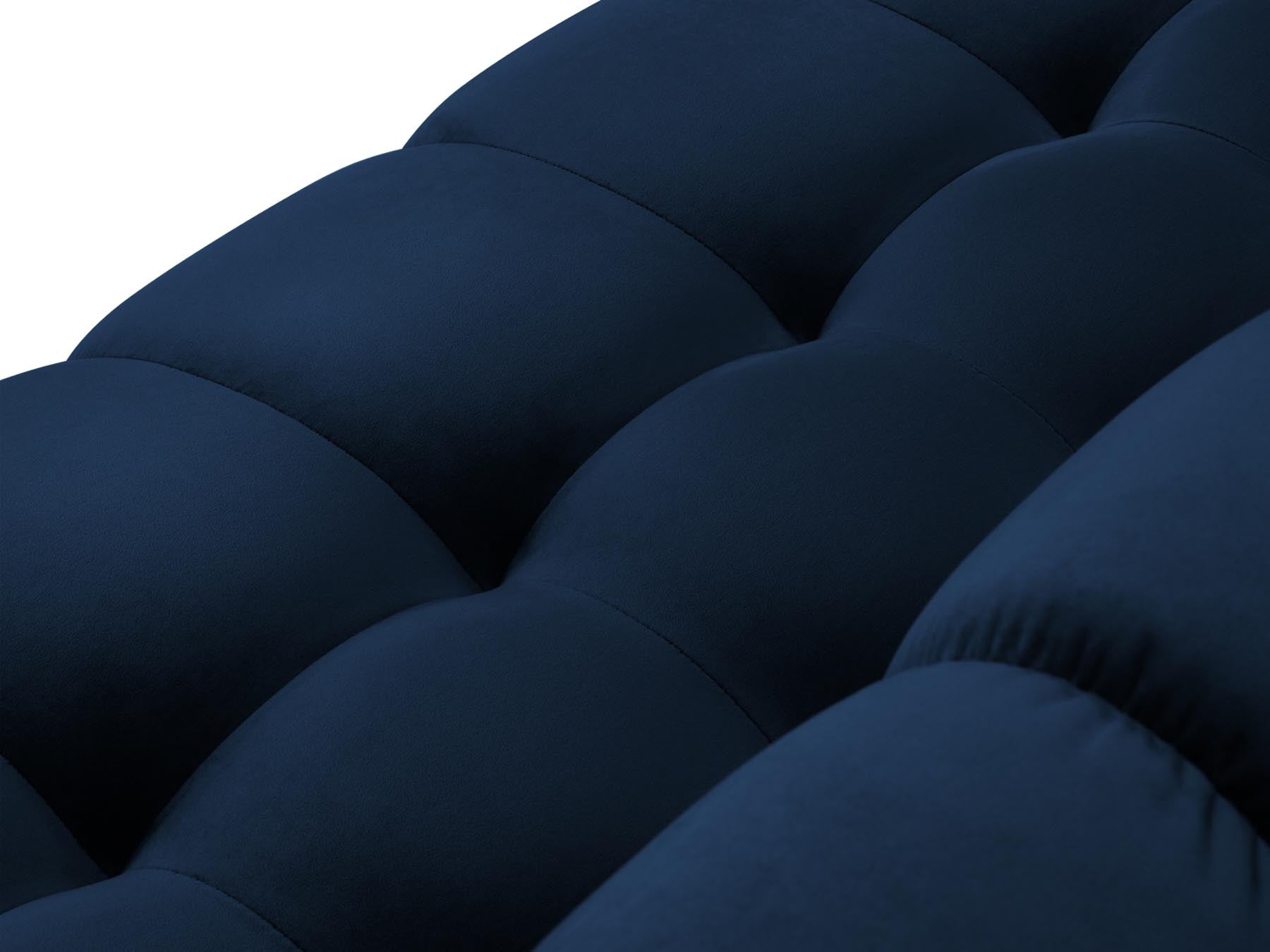 Stilvolles 7-Sitzer Panoramic Ecksofa links Bali in Royal Blue-Bluvel, perfekt für gesellige Abende und zeitgemäße Einrichtung.