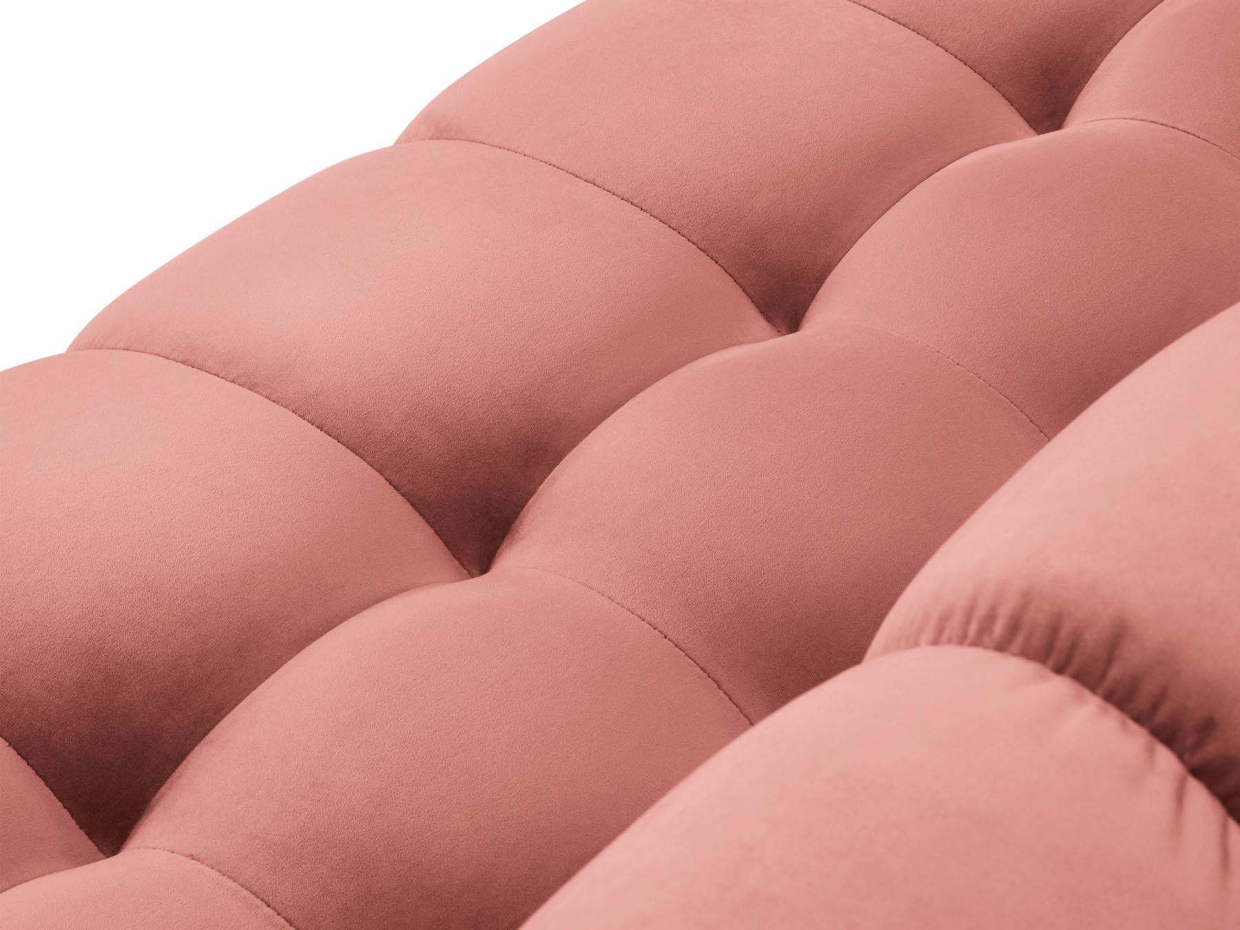 Elegantes 7-Sitzer Ecksofa links Bali in Pink-Bluvel, perfekt für stilvolle Wohnzimmer und gesellige Abende, von Cosmopolitan Design.