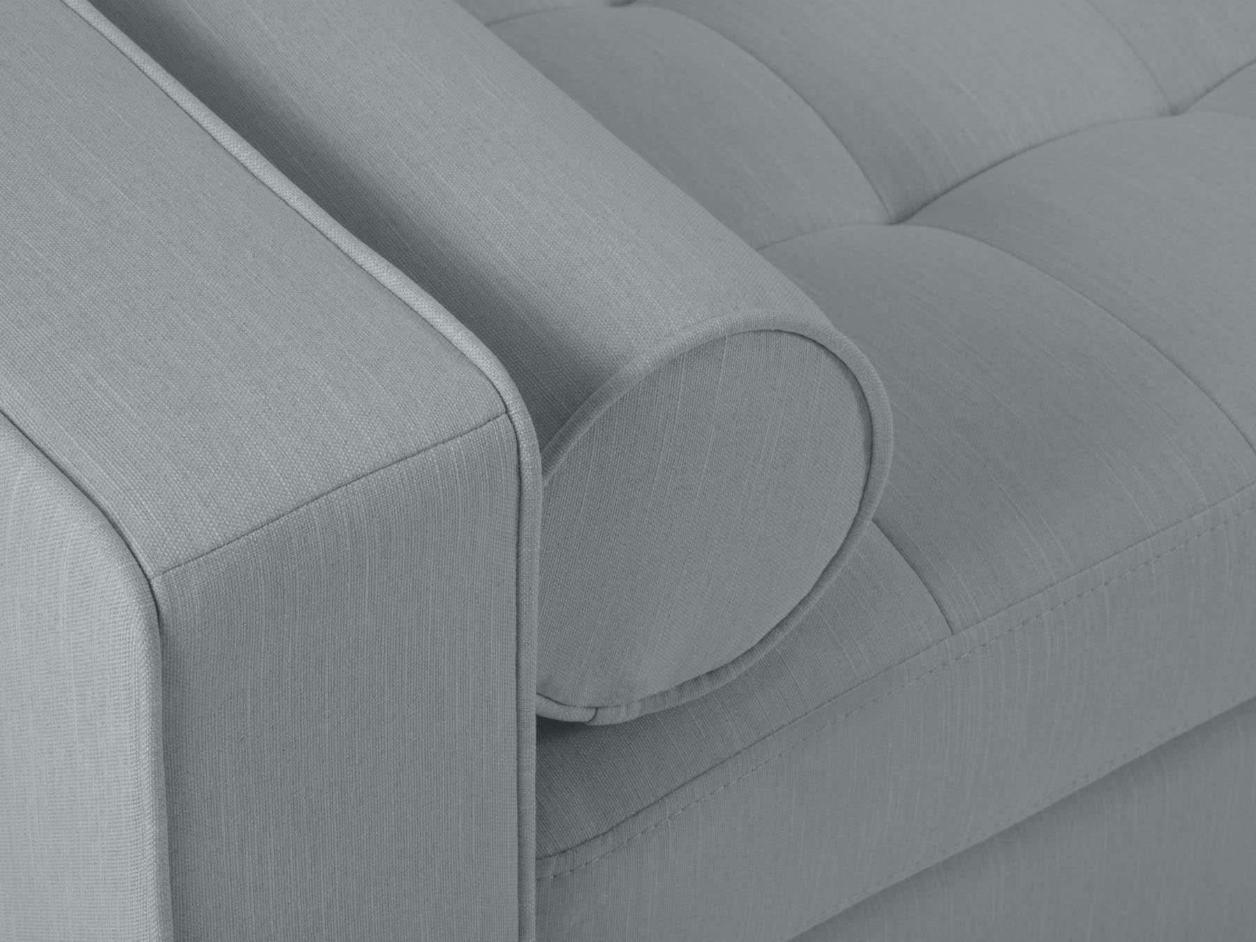 Elegantes Ecksofa Aspen für 6 Personen in modernem Blue-Melva, ideal für gemütliche Zusammenkünfte und stilvolle Wohnräume.