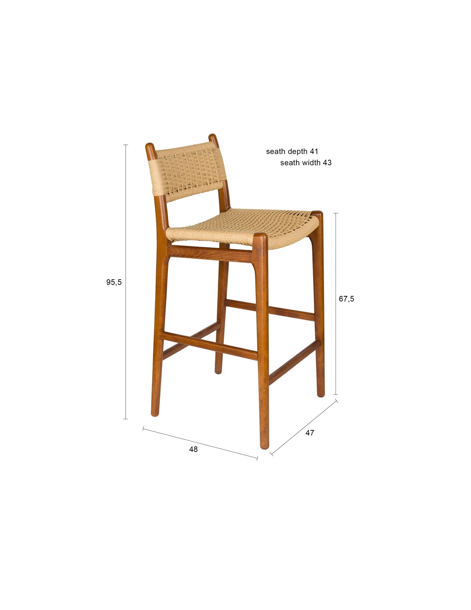 Stylischer Barstuhl Cecile von Dutchbone, der durch sein modernes Design und die komfortable Polsterung besticht und jeden Raum aufwertet.