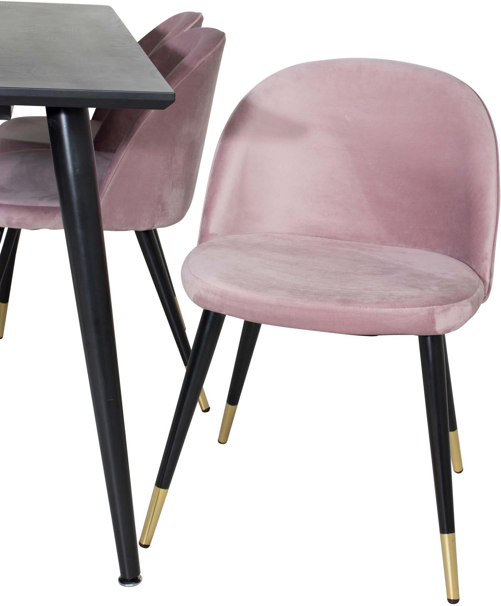 Stilvolles Esszimmerset in edlem Velvet, 180 cm lang, ideal für 6 Personen, kombiniert Komfort und modernes Design für Ihr Zuhause.