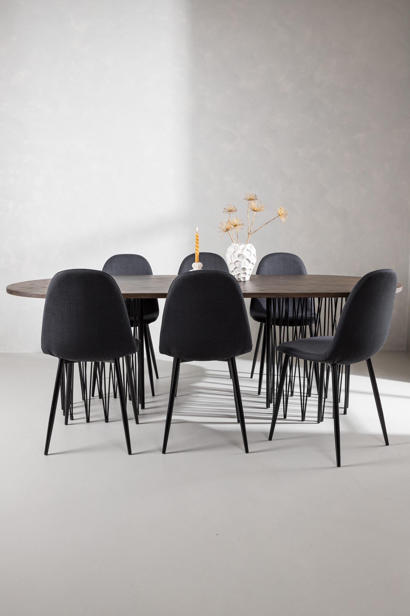 Erleben Sie das Stone Esszimmerset + Polar 220cm/6St. von Venture Home – stilvoller Esstisch und komfortable Stühle für unvergessliche Momente.