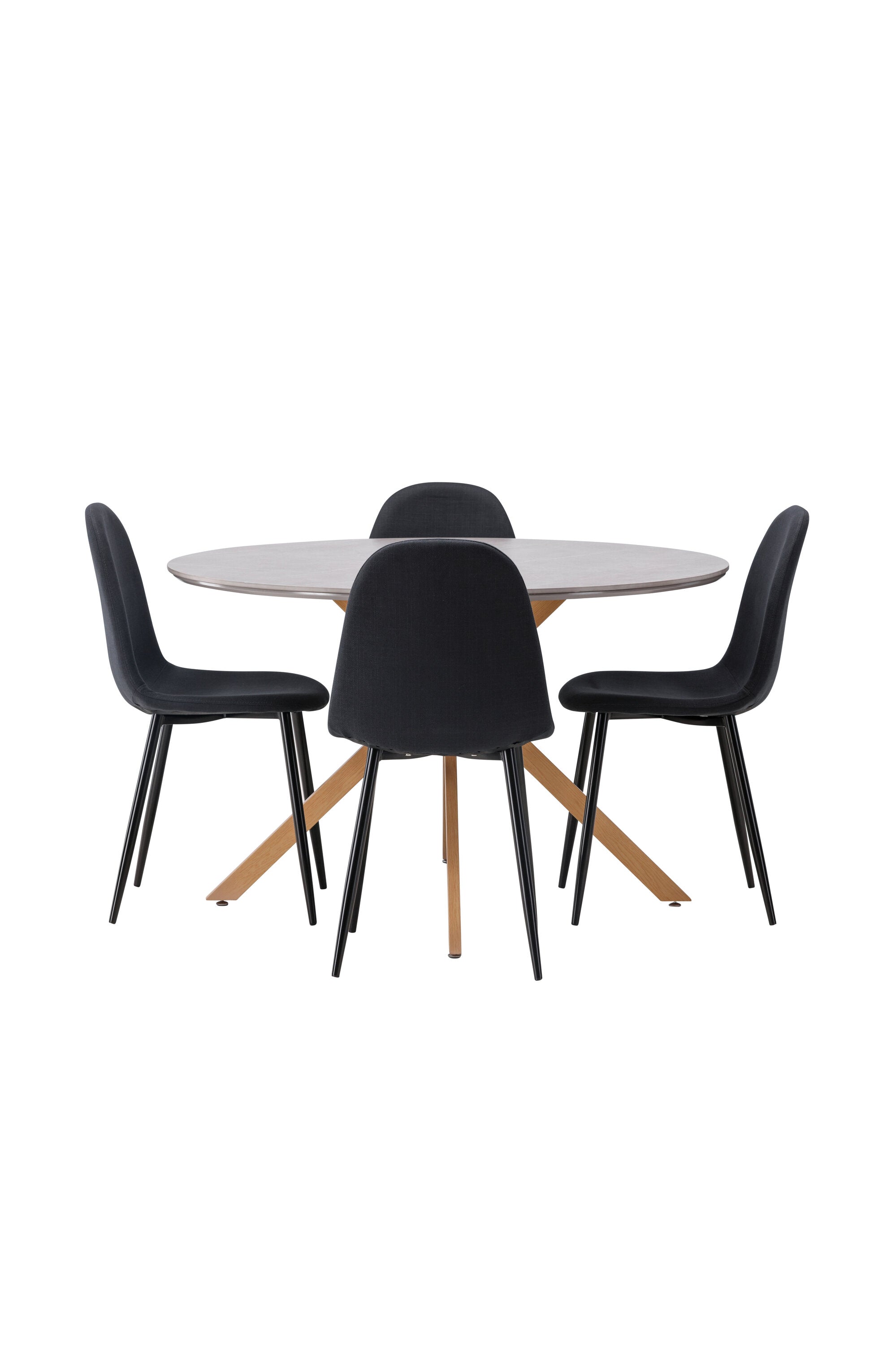 Moderner Piazza Esstisch mit 4 stilvollen Polar Stühlen von Venture Home, ideal für stilvolle Esszimmer und gemütliche Mahlzeiten.