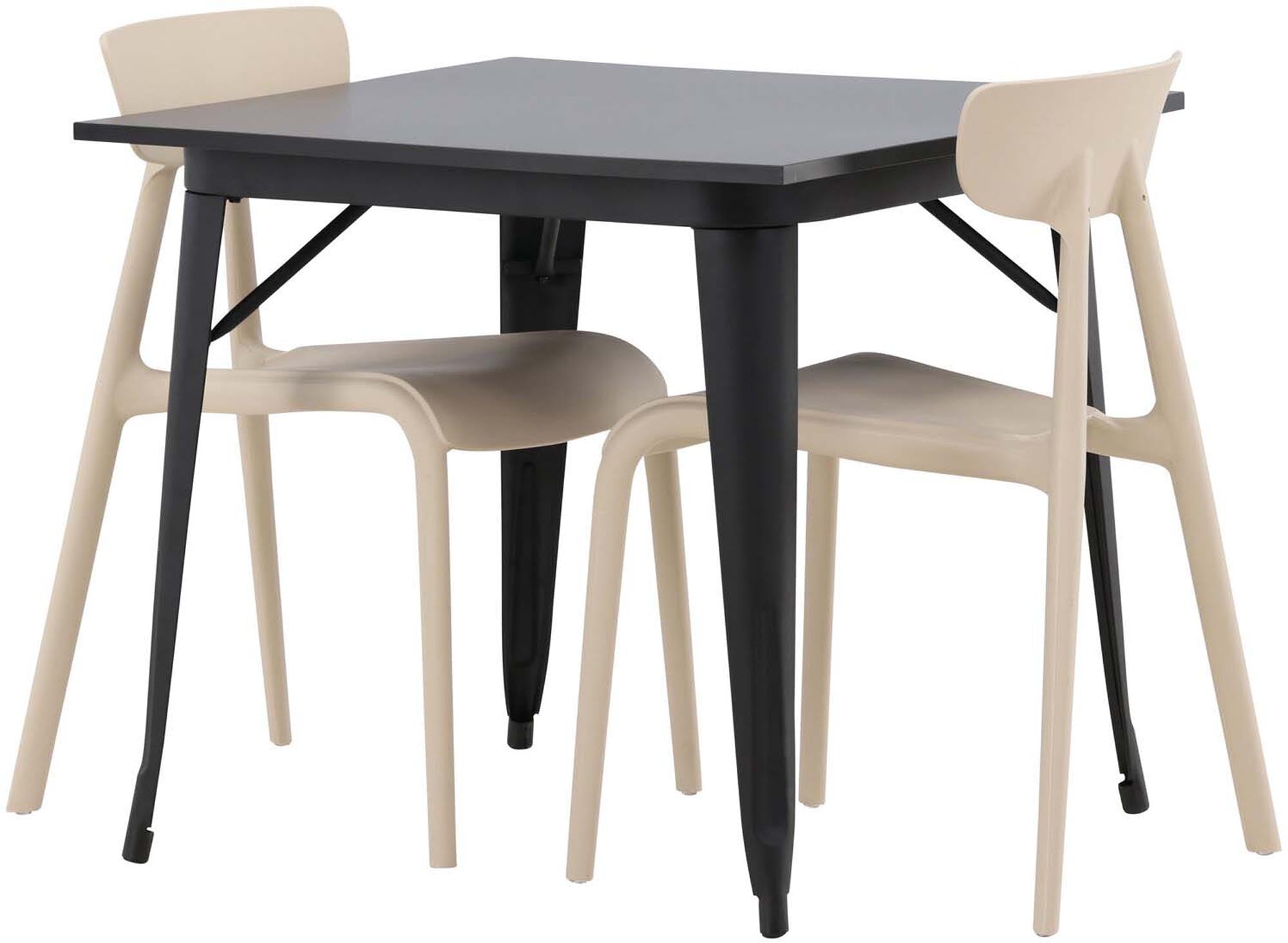 Elegantes Esszimmerset Tempe mit zwei Ursholmen-Stühlen, perfekt für kompakte Räume. Skandinavisches Design trifft auf hohen Sitzkomfort.