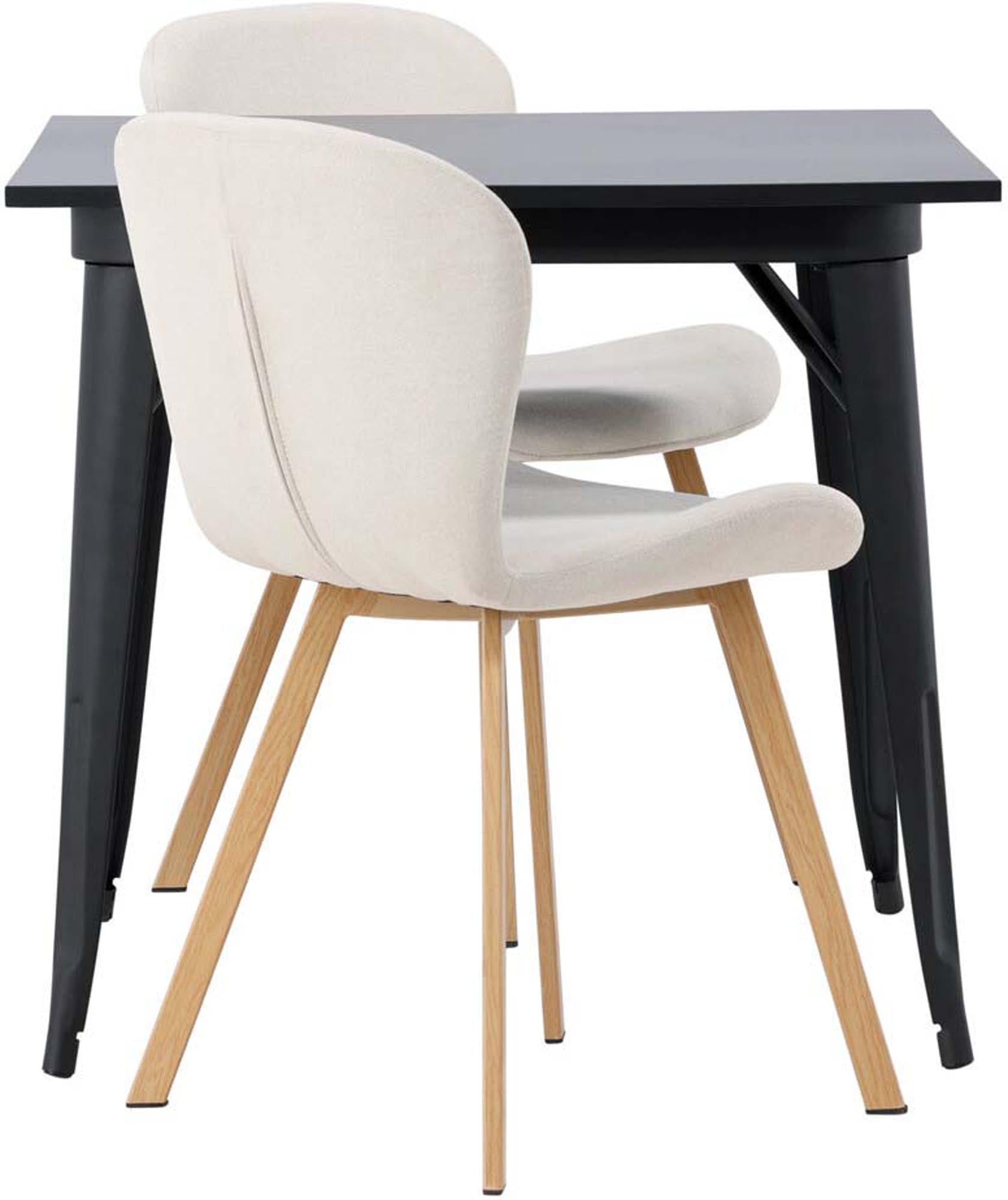Elegantes Esszimmerset Tempe mit zwei Lilja Stühlen, ideal für moderne Essbereiche und gemütliche Mahlzeiten.