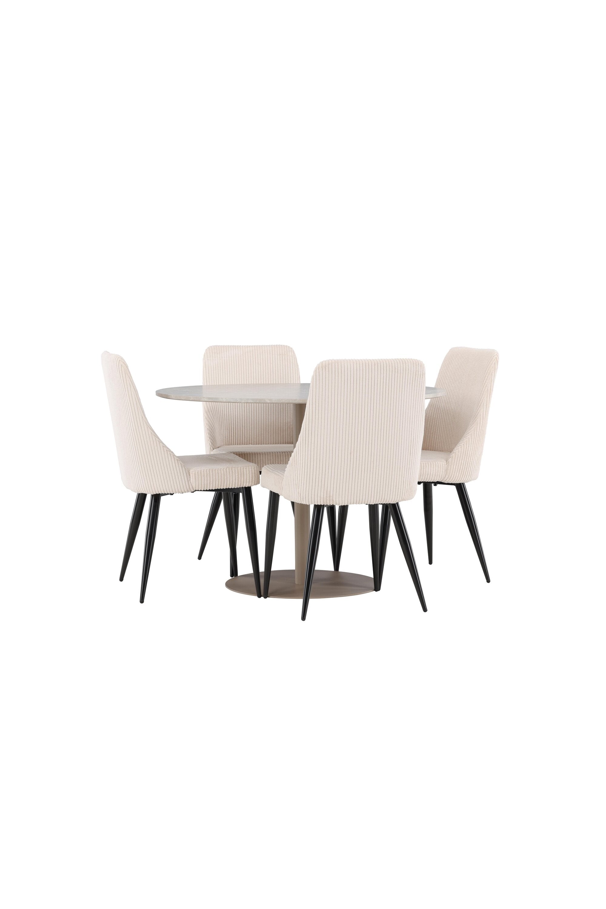 Elegantes Esstischset bestehend aus dem Lycke Esstisch und Leone Esszimmerstuhl, ideal für stilvolle Essbereiche.