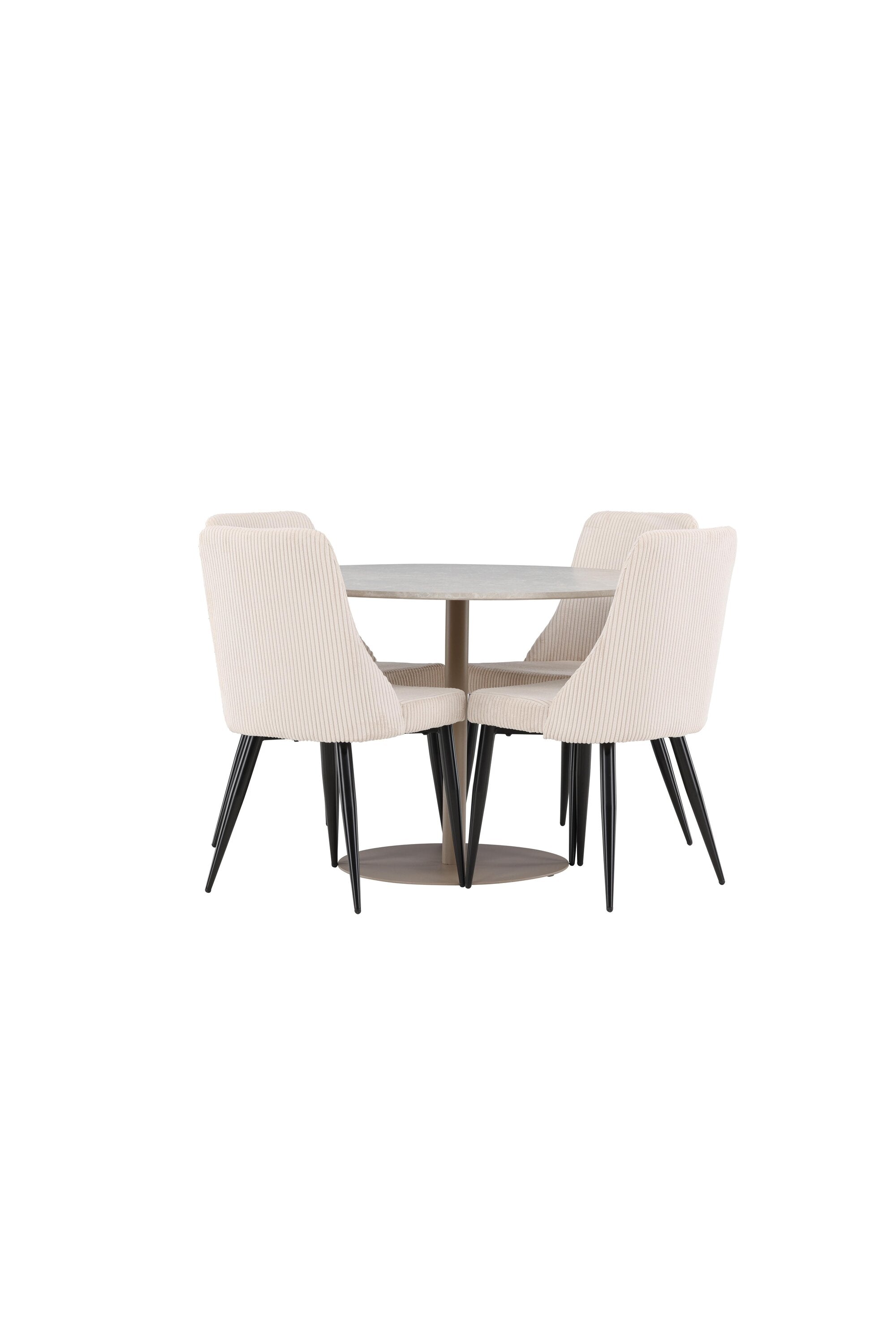 Stilvolles Esstischset mit dem Lycke Esstisch und Leone Stühlen, perfekt für moderne Esszimmer und gesellige Anlässe.