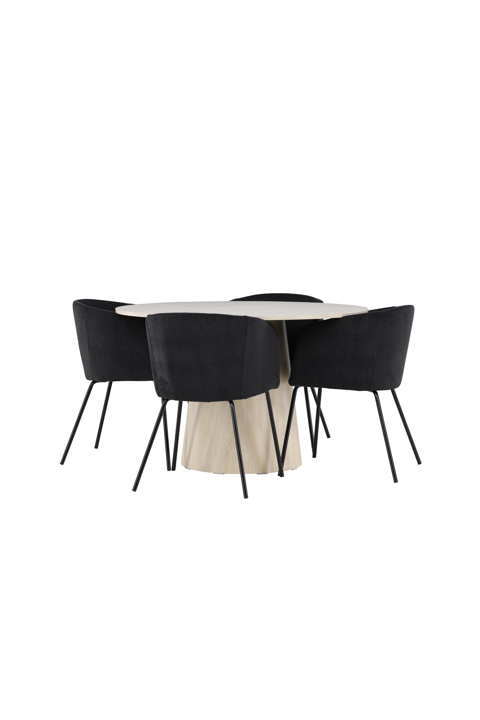 Elegantes Esstischset bestehend aus dem Lanzo Esstisch und den stilvollen Berit Esszimmerstühlen von Venture Home, perfekt für moderne Wohnräume.