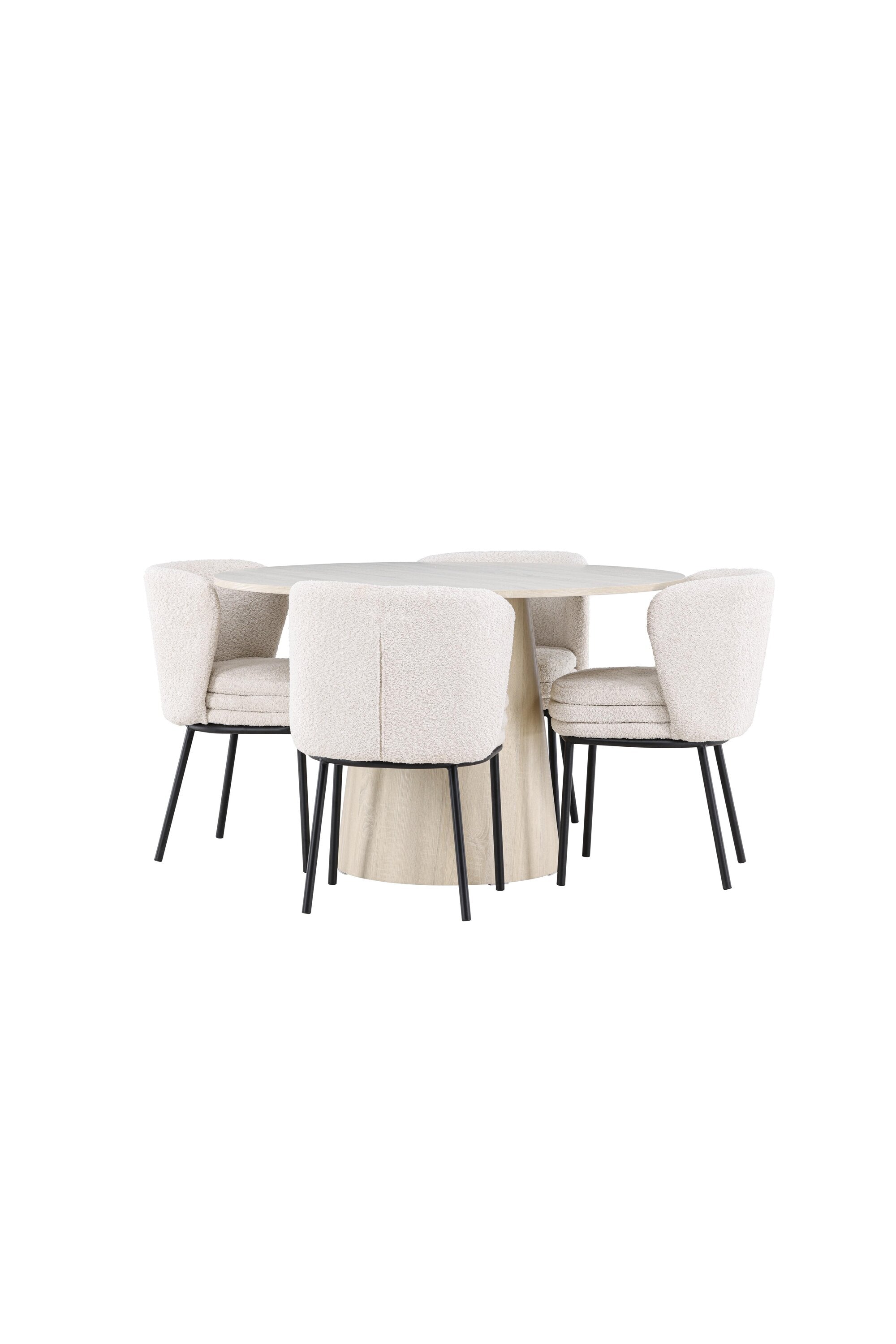 Modernes Esstischset mit dem Lanzo Esstisch und Agnes Esszimmerstuhl, perfekt für gemütliche und stilvolle Esszimmergestaltung.