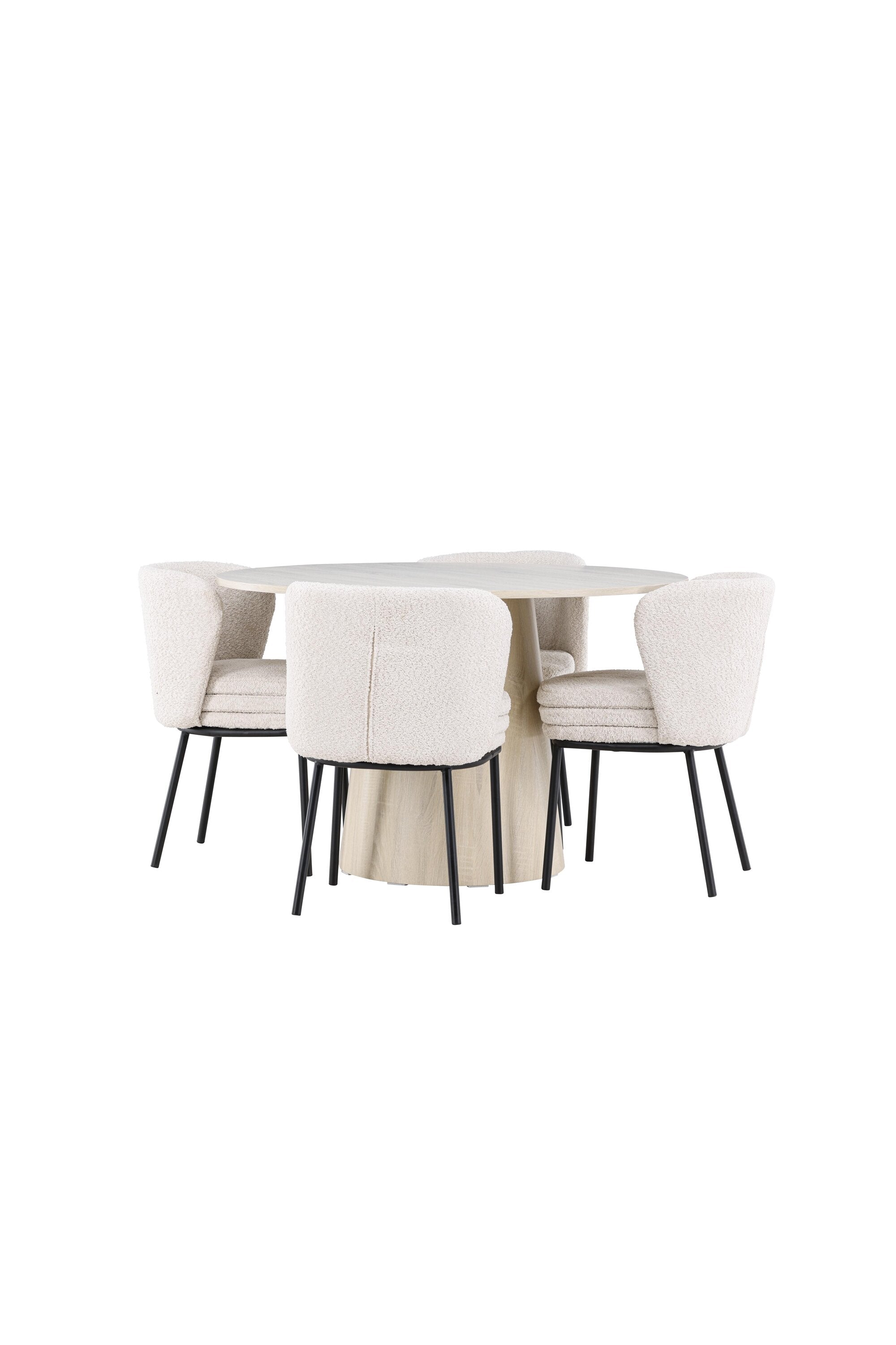 Stilvolles Esstischset mit dem Lanzo Esstisch und Agnes Stühlen, perfekt für einladende Esszimmer und gesellige Zusammenkünfte.