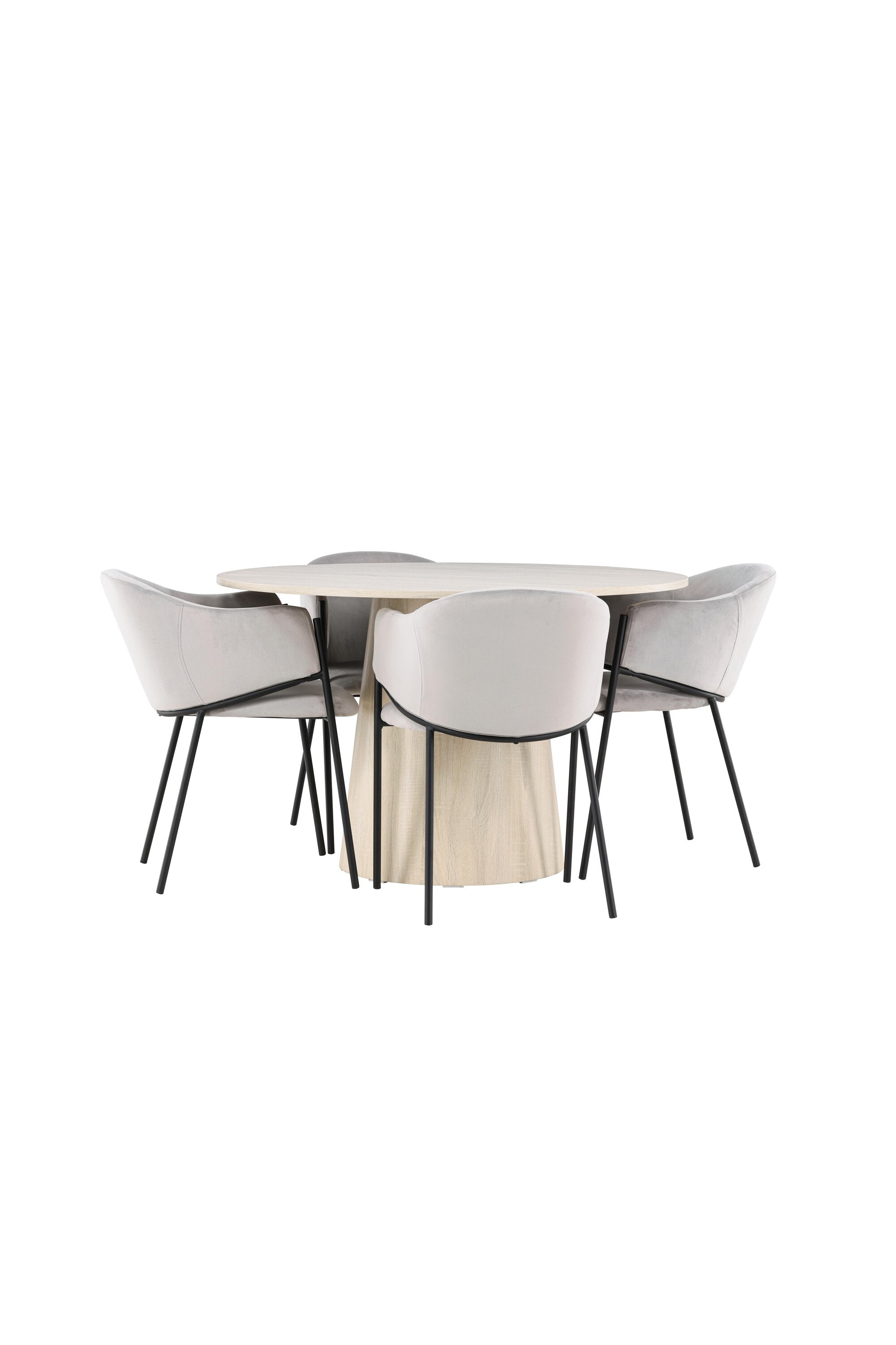 Elegantes Esstischset bestehend aus dem Lanzo Esstisch und den stilvollen Evelina Stühlen von Venture Home, perfekt für moderne Esszimmer.