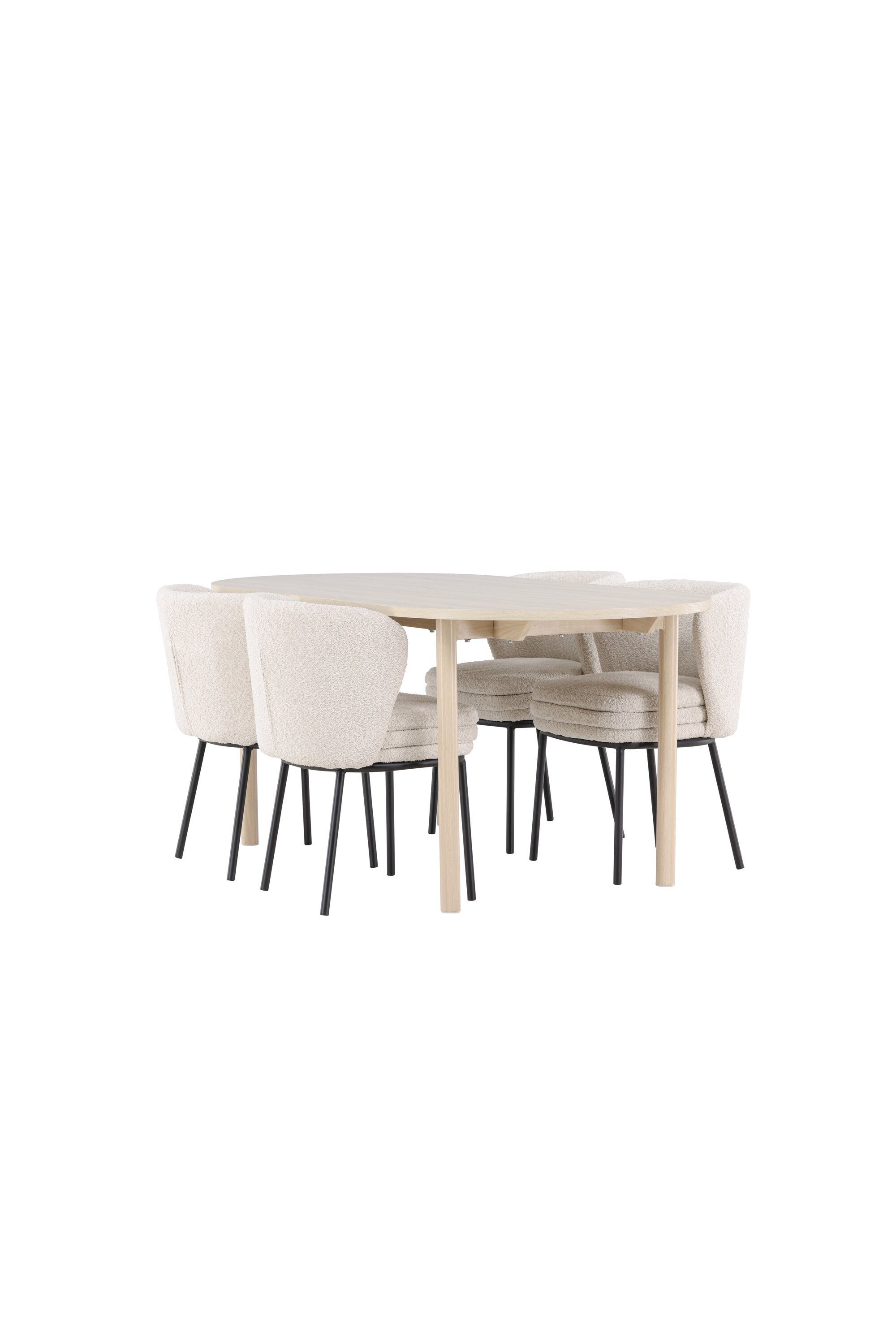 Modernes Esstischset mit dem Andy Esstisch und Agnes Esszimmerstuhl, perfekt für gemütliche und stilvolle Esszimmergestaltung.