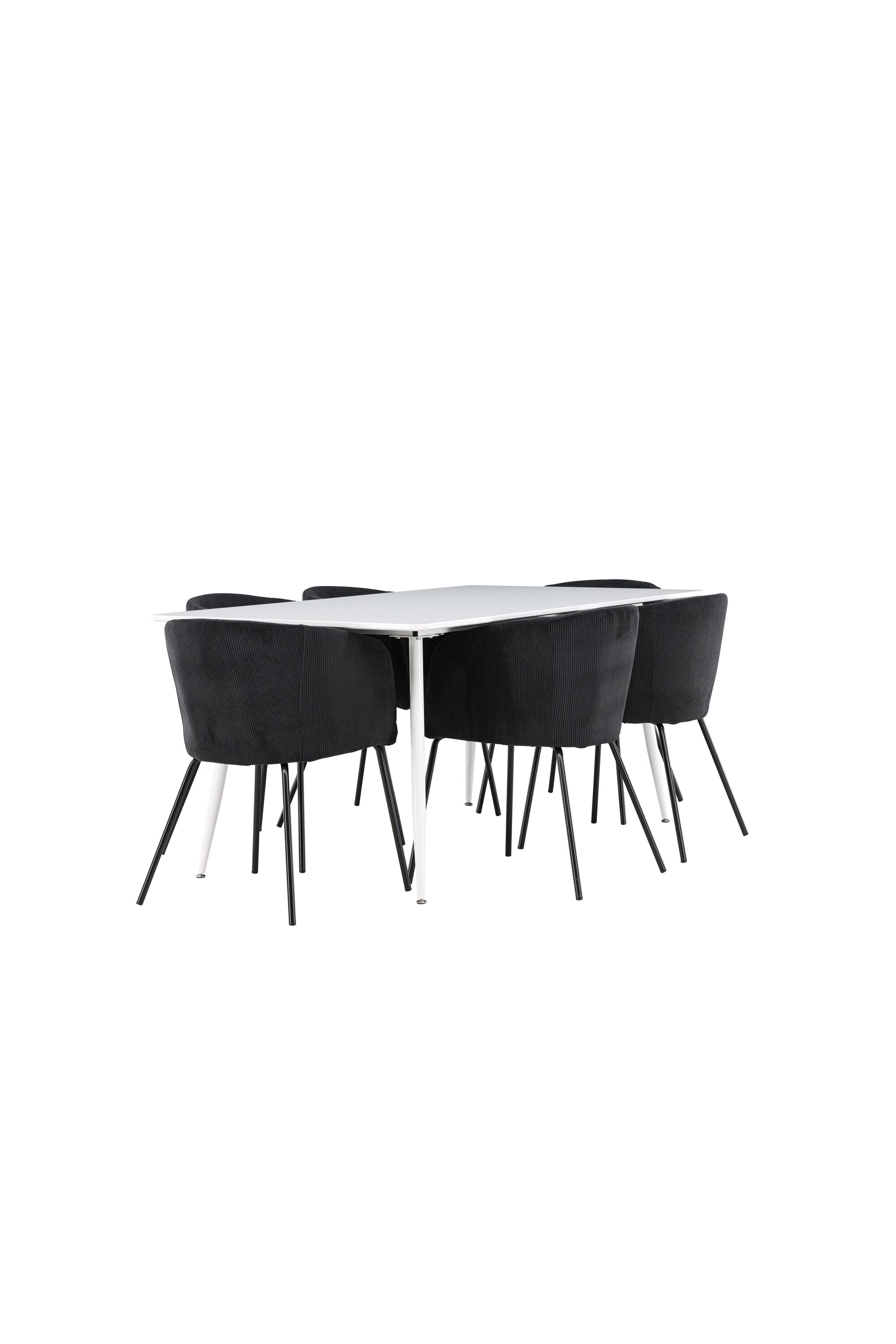 Modernes Esstischset mit Silar Esstisch und Berit Esszimmerstühlen von Venture Home, ideal für stilvolle Essbereiche.